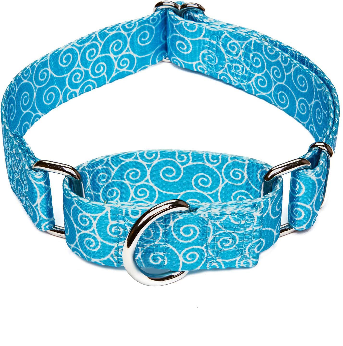 Dazzber Martingale Collar Nylon Dog Collar No Pull Pet Collar Heavy Duty For Medium And Large Dogs, Adjustable 14 Inch - 21 Inch, Sky Blue