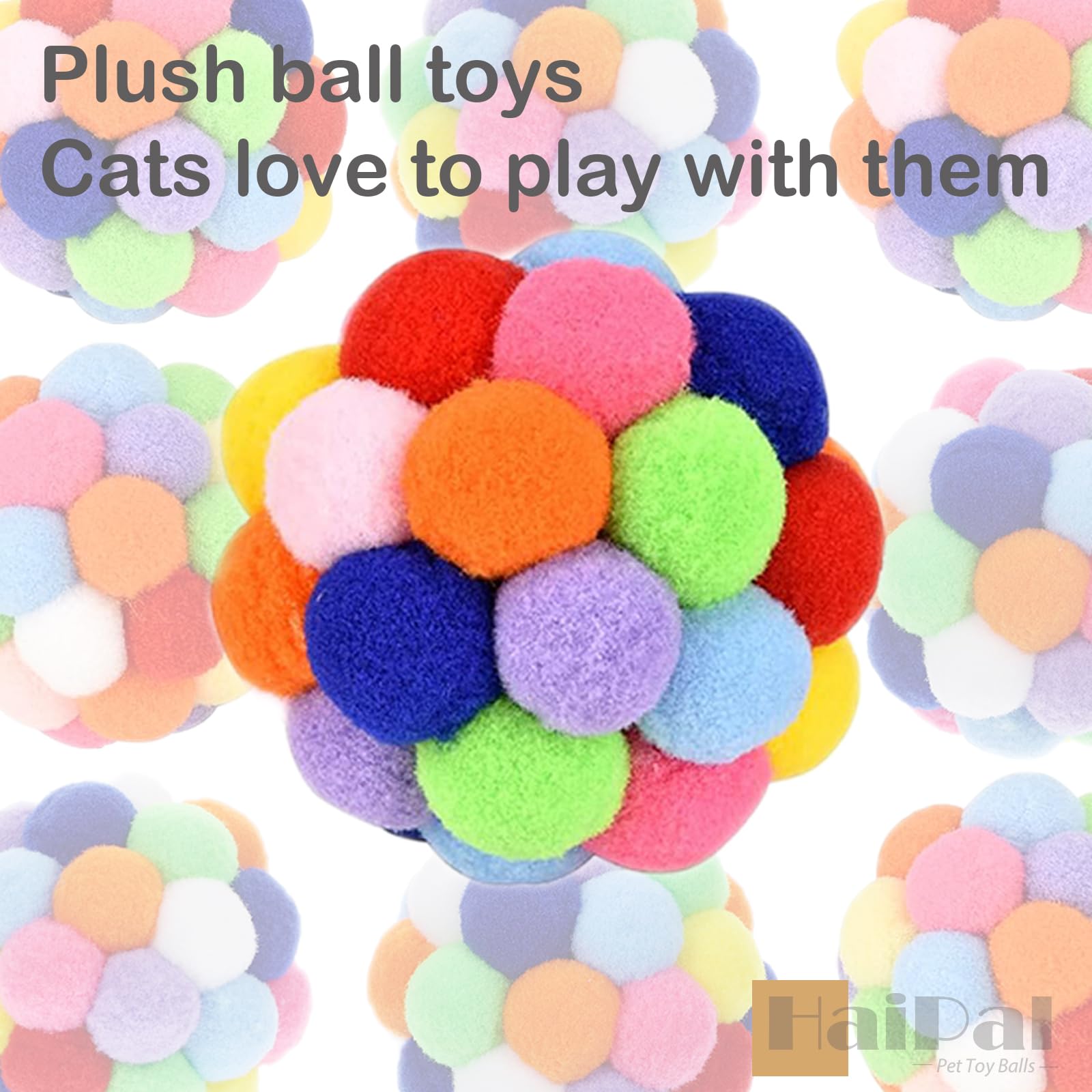 Thxutm Cat Toy Balls 9Pcs - 1.75'' Plush Washable Balls For Kittens | Ultra-Soft Chew Toys, Noiseless Interactive Play, Durable