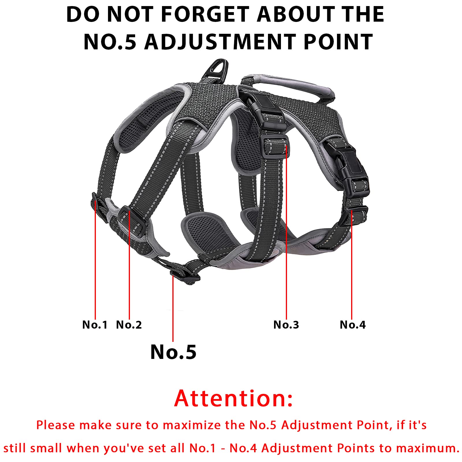 Belpro Multi-Use Support Dog Harness, Escape Proof No Pull Reflective Adjustable Vest With Durable Handle, Dog Walking Harness For Big/Active Dogs (Black, S)