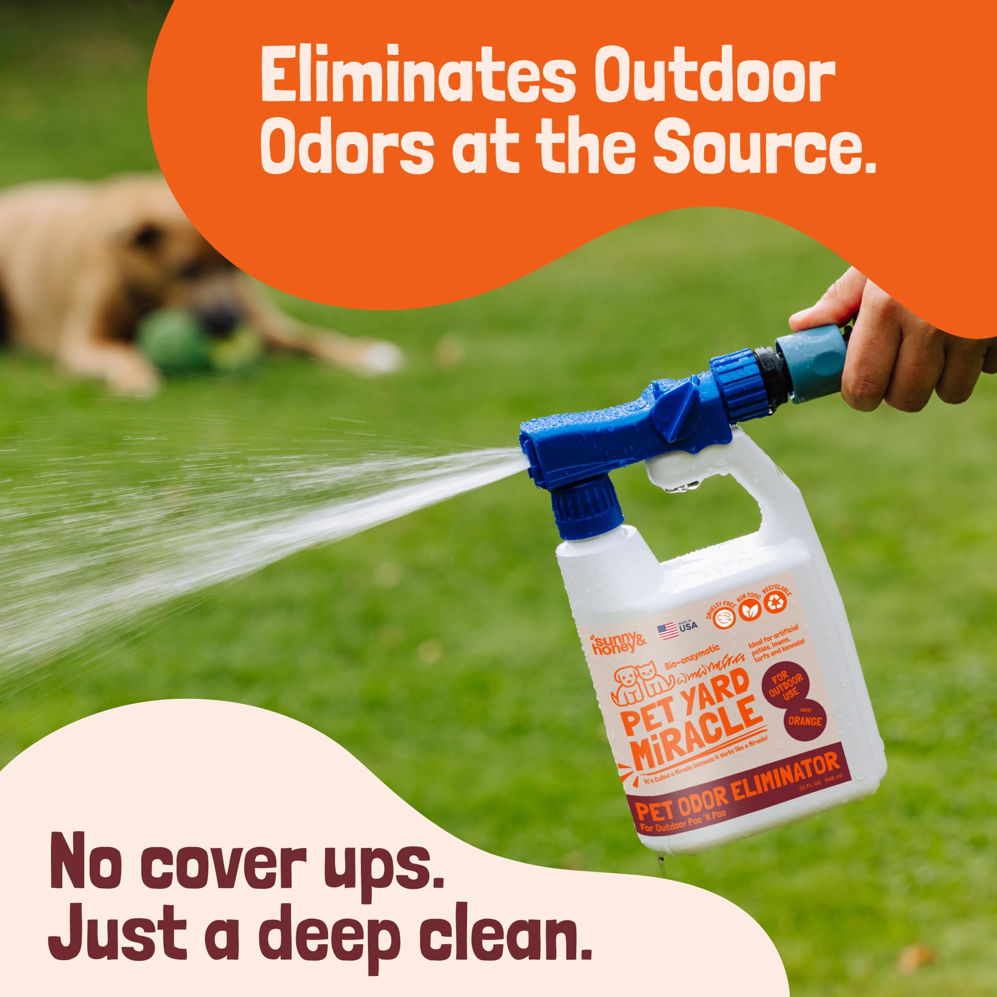 Sunny & Honey Turf Cleaner For Pet Urine Outdoor - Kid & Pet Safe - Artificial Grass Dog Urine Cleaner - Long Lasting Scent - Ar