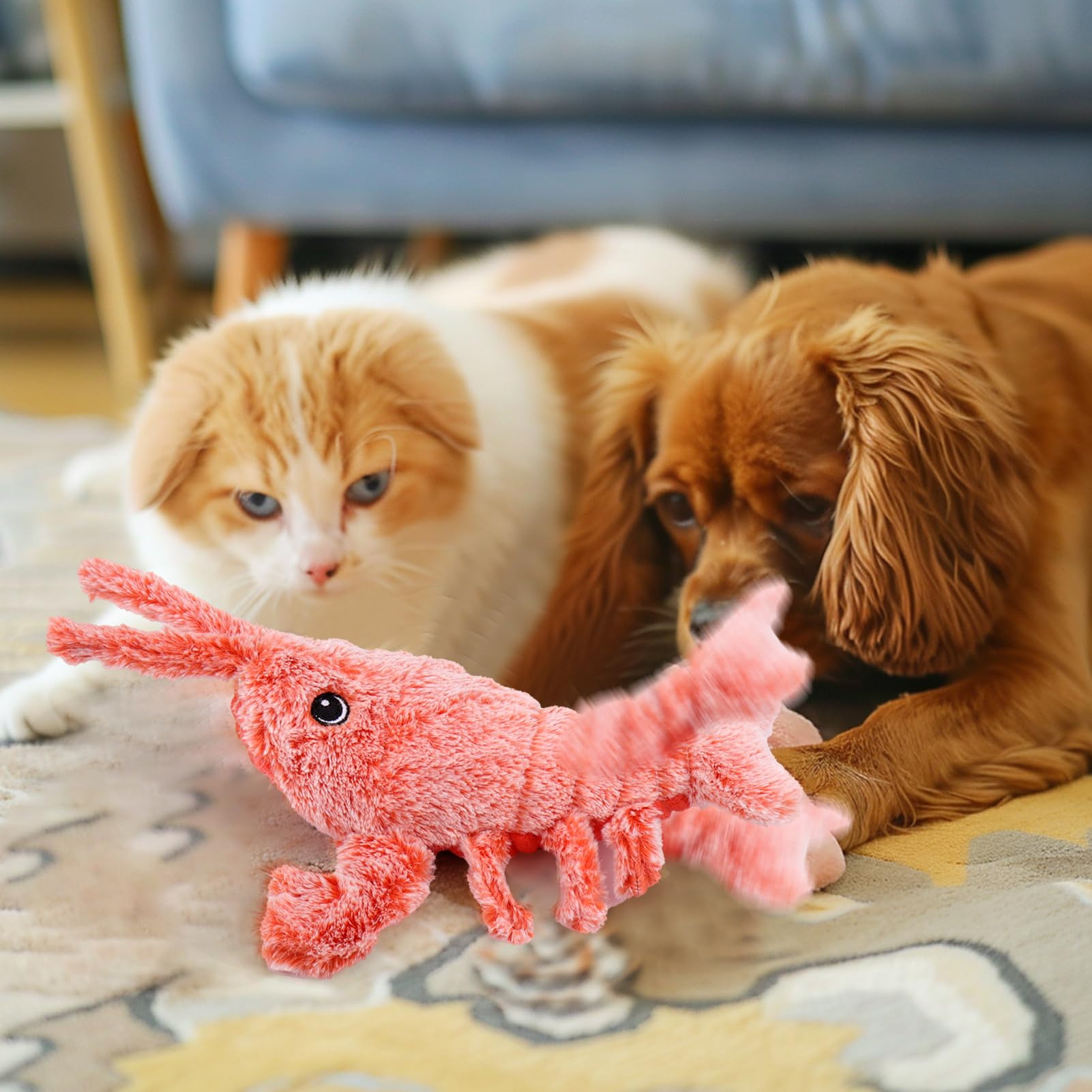Mity Rain Interactive Dog Toys - Wiggly Lobster For Small Medium Large Dogs, Moving Pet Toy To Keep Them Busy For Boredom, Flopp