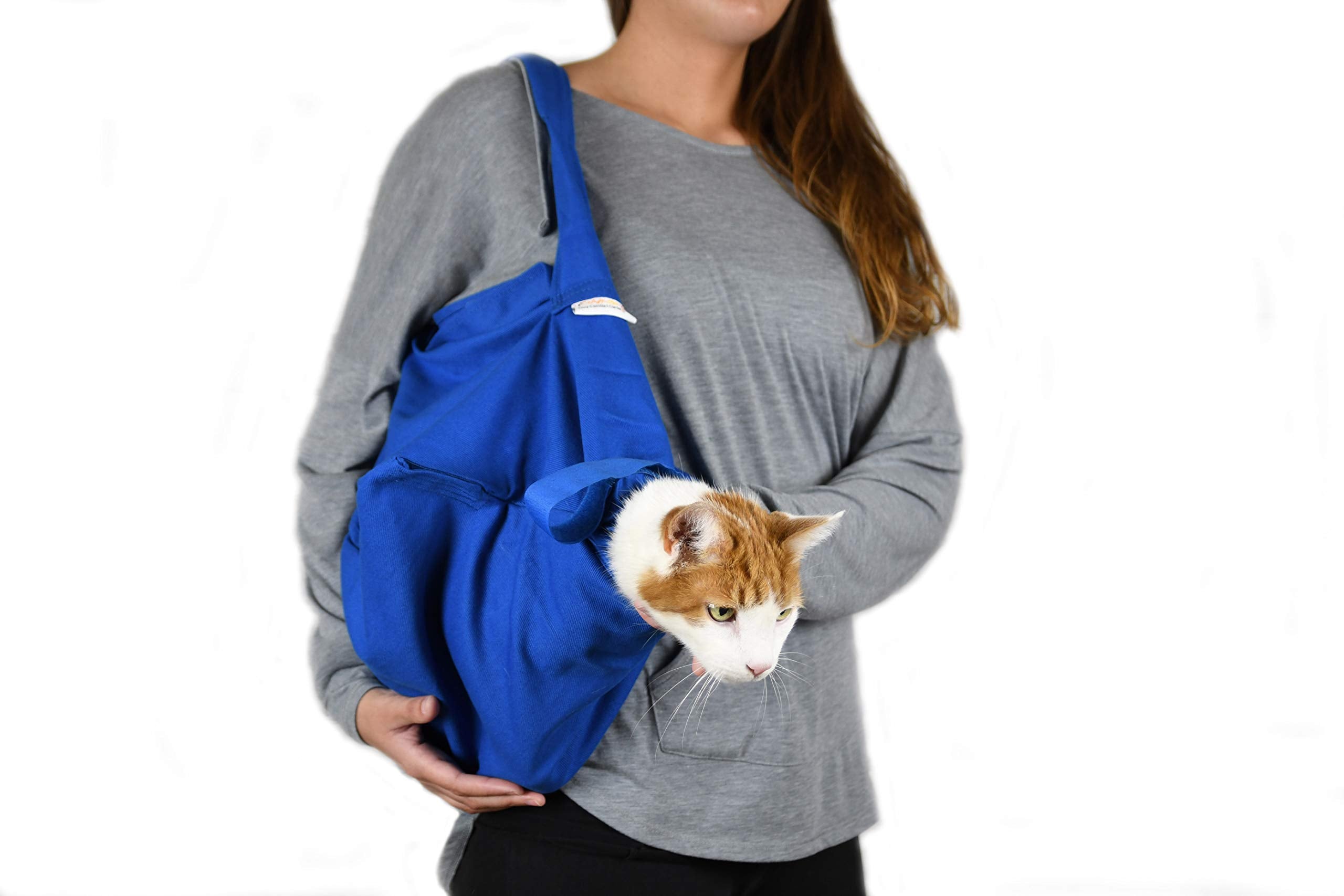 Cat-in-the-Bag Cozy Comfort Carrier - Small Cobalt Blue Cat Carrier Soft for Grooming, Vet Visits, Medication Administration, De