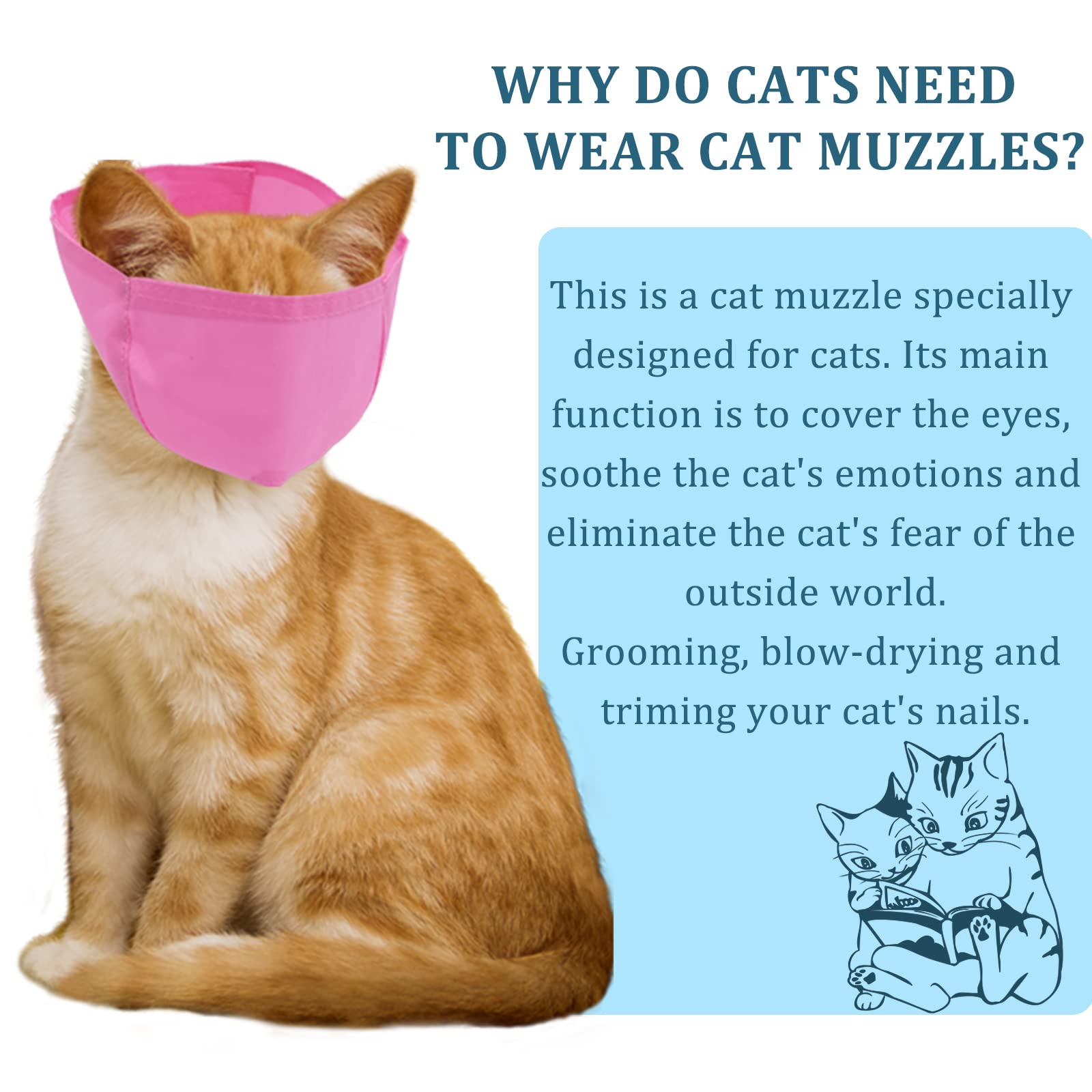 3 Pieces Cat Muzzles Breathable Mesh Muzzles Cat Grooming Restraint Bags With Muzzle Anti Bite Anti Meow For Prevent Cats From B