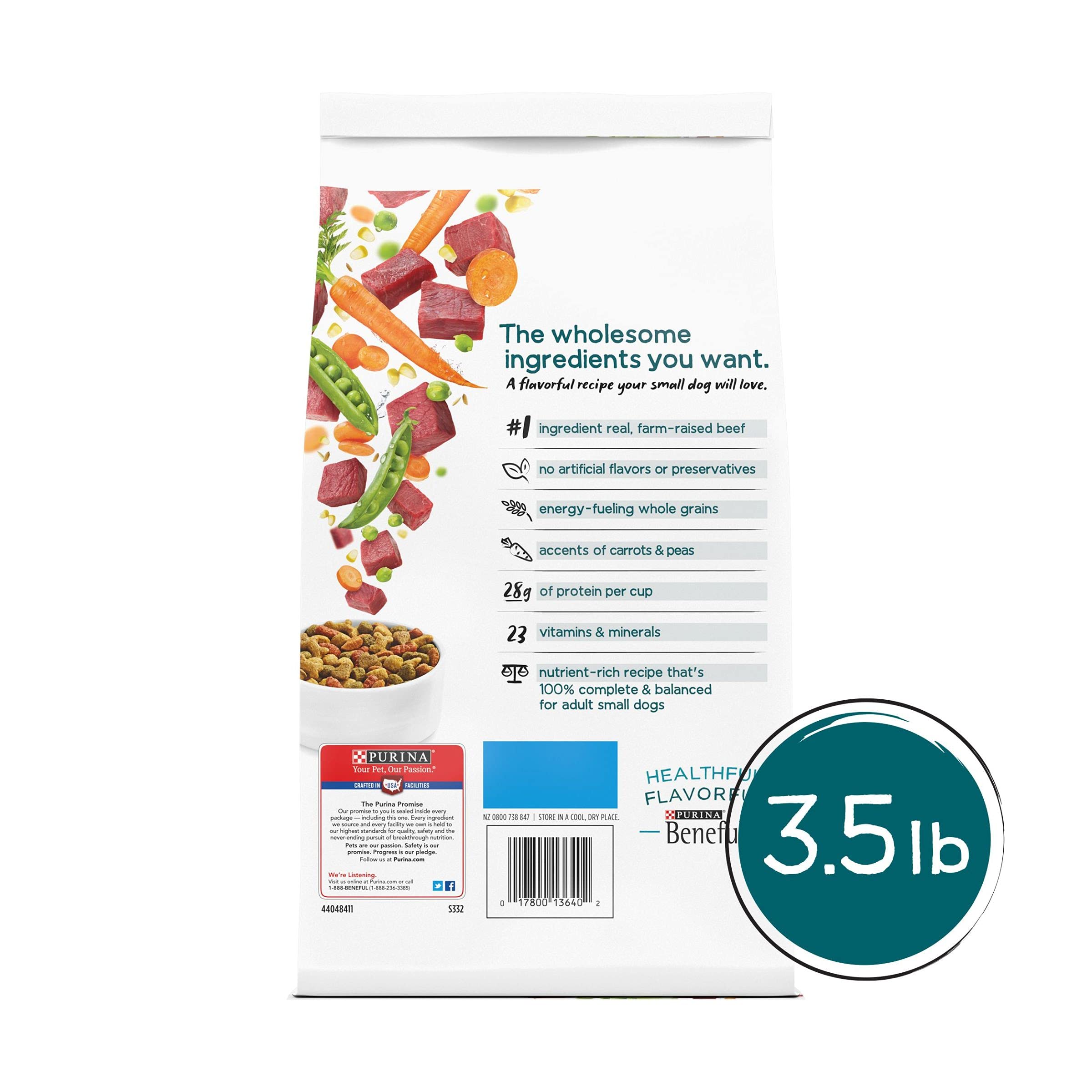 Purina Beneful Incredibites With Farm-Raised Beef Natural Small Breed Dry Dog Food With Added Vitamins, Minerals and Nutrients -