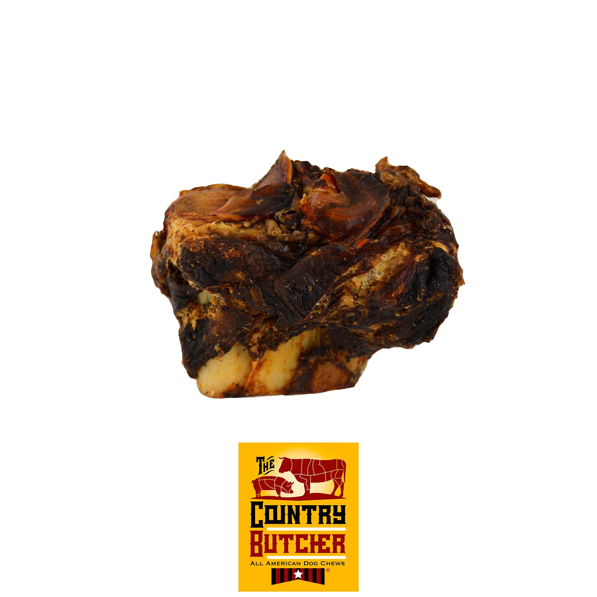 THE COUNTRY BUTCHER Beef Knuckle Dog Bones for Aggressive Chewers, Large Breed, Treat, Natural, Made in The USA, 4 Count