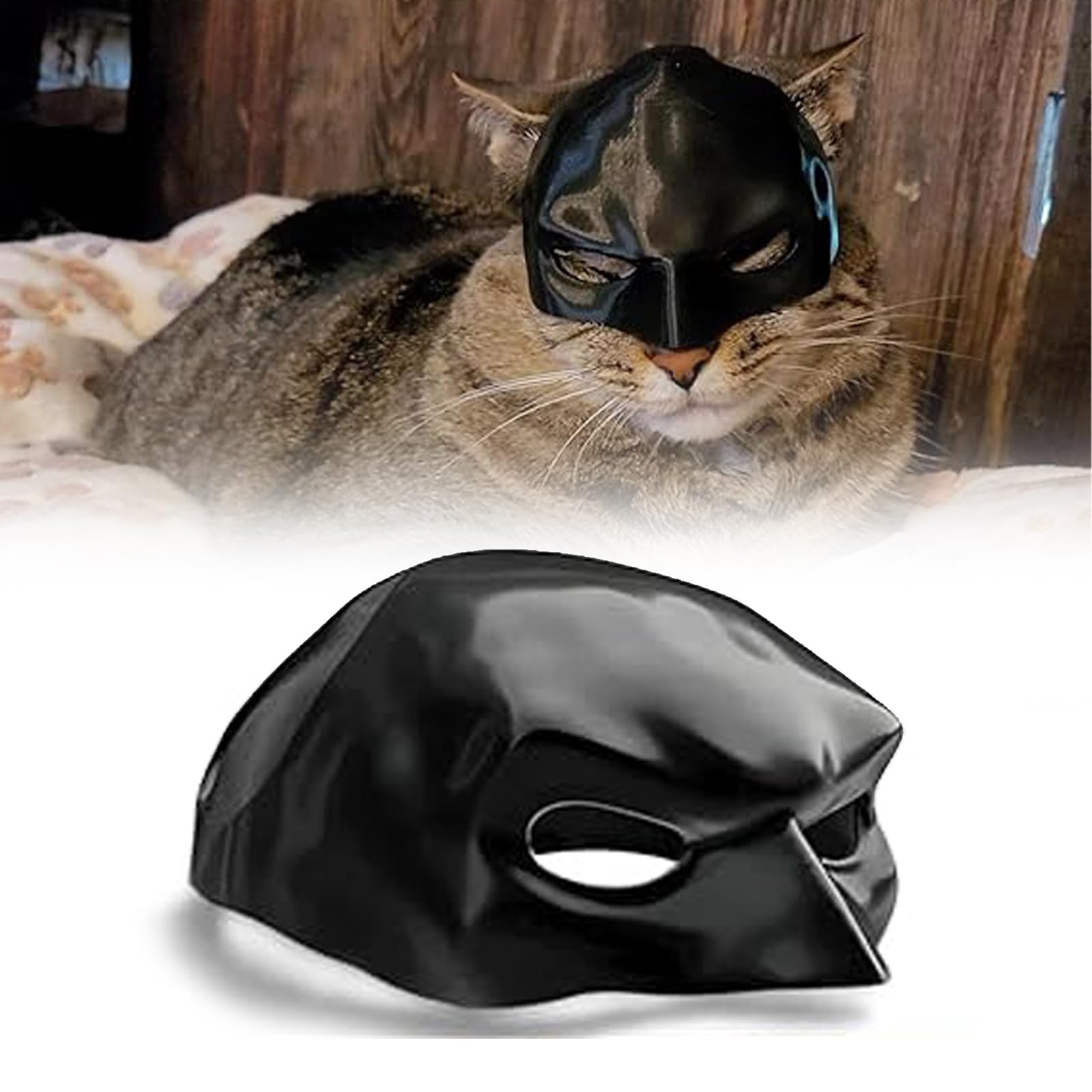 Batcat Mask,Halloween Black Catbat Mask For Cats,Funny Halloween Costumes Accessories,Bat Cat Cosplay For Halloween Or Everyday 