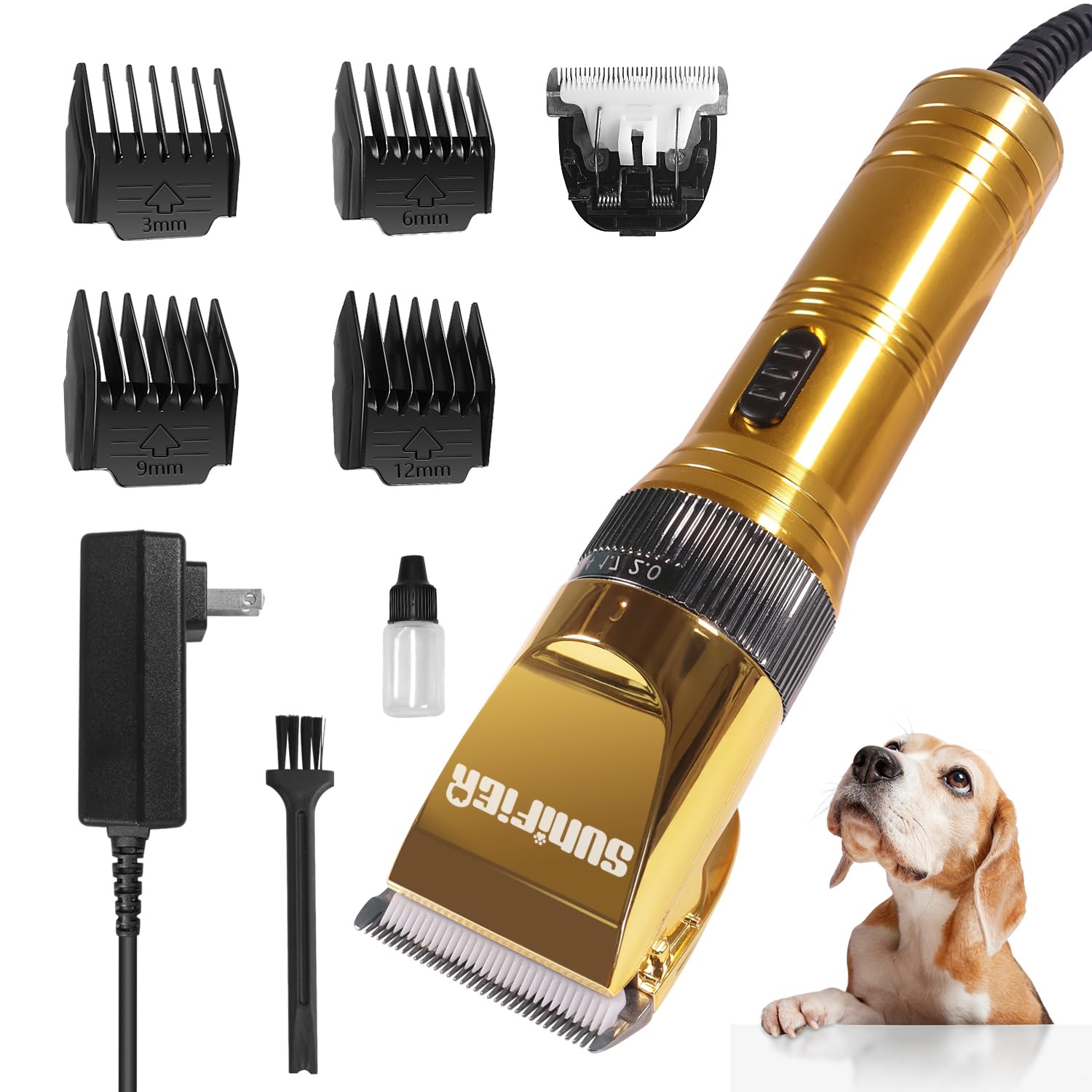 Sunifier Professional Dog Grooming Clippers For Thick Coat - Dog Hair Trimmer For Grooming- Sheep Shears For Thick Hair - Pet Gr