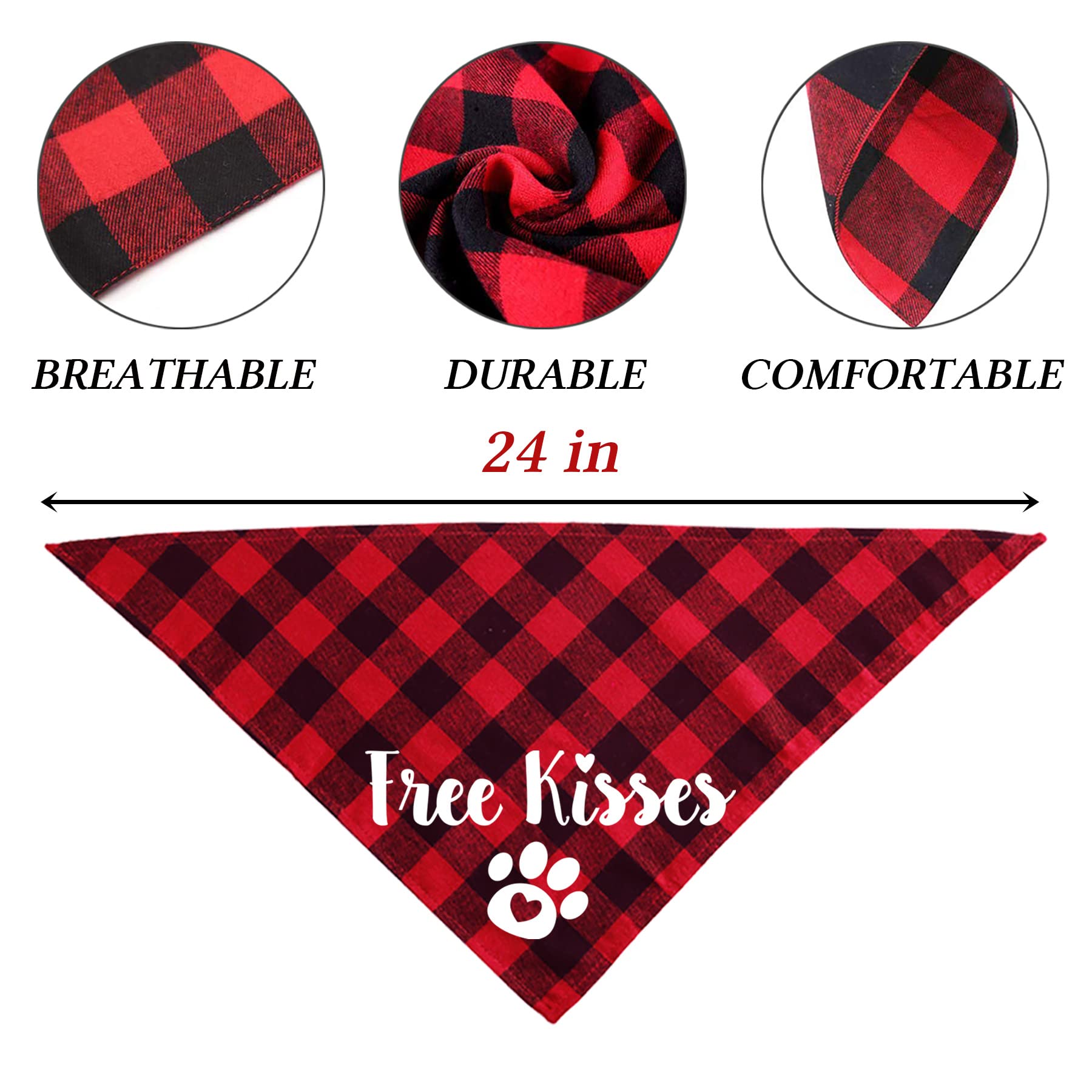 Stmk 4 Pack Valentine'S Day Dog Bandanas, Valentine'S Day Plaid Dog Puppy Bandana For Dog Puppy Valentine'S Day Wedding Holiday Party Decorations (Valentine'S Day)