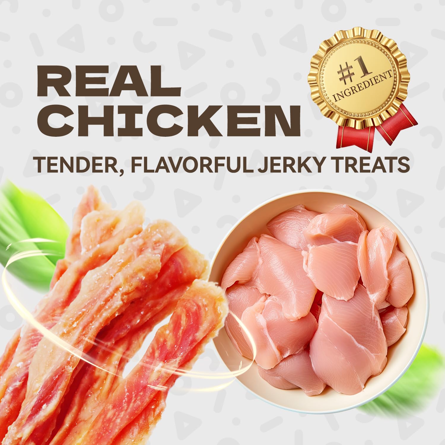 KUADELRO Chicken Jerky Dog Treats, Real Chicken Strips Dog Training Treats Soft Rawhide-Free Chews Healthy Snacks for Small Medi