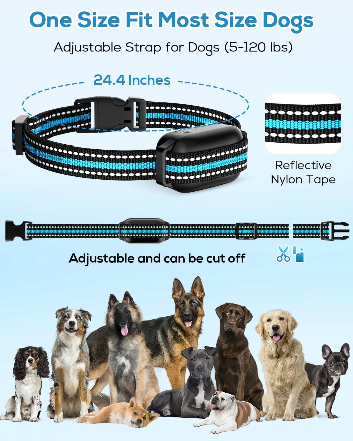 Dog Shock Collar For 2 Dogs (5-120Lbs) 3300Ft Dog Training Collar With Remote, Rechargeable E-Collar Waterproof Collars With 3 T
