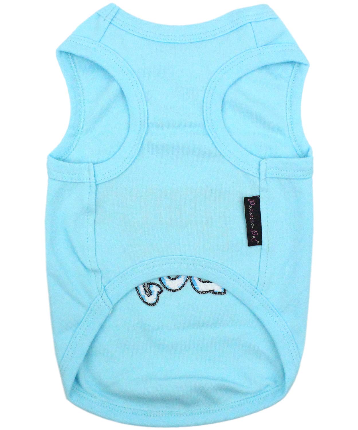 Parisian Pet Dog T-Shirt With Embroidered 'Mommy’S Boy' Words - 100% Cotton Boy Dog Clothes - Breathable Mamas Boy Dog Shirt - Machine Washable Dog Shirts For Small Dogs, S