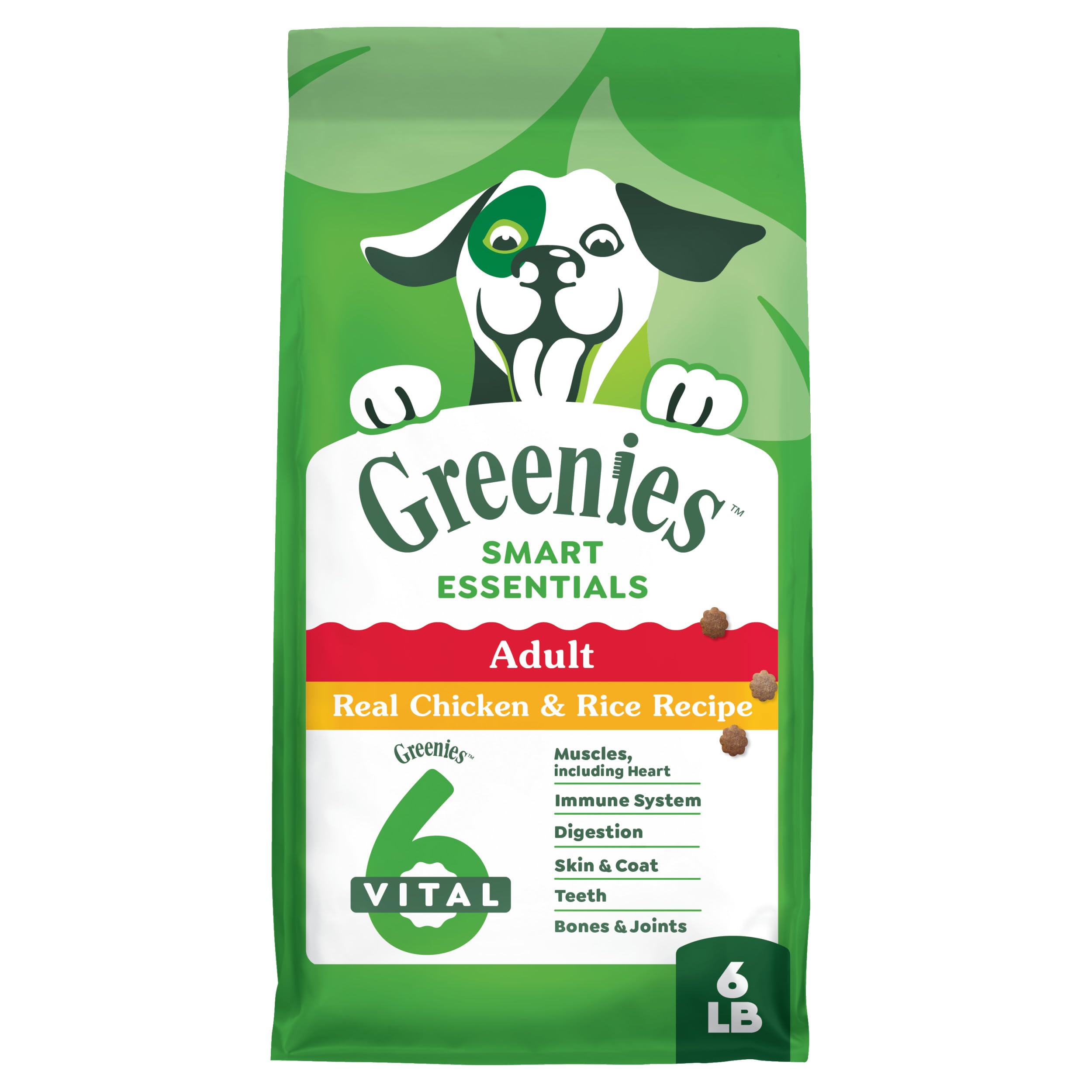 Greenies Smart Essentials Adult High Protein Dry Dog Food Real Chicken & Rice Recipe, 6 lb. Bag