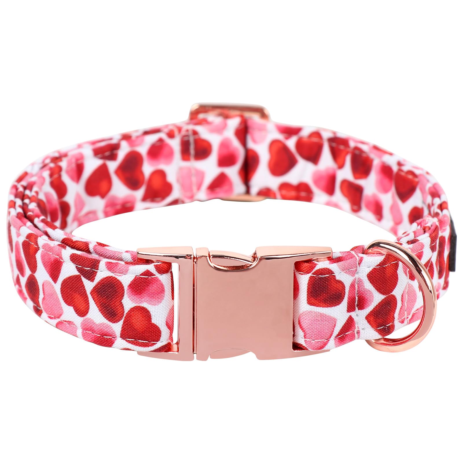 Maca Bates Valentine Love You Sweet Heart Dog Collar for Dogs Valentines Soft Adjustable Breakaway Red Hearts Collars for Small 