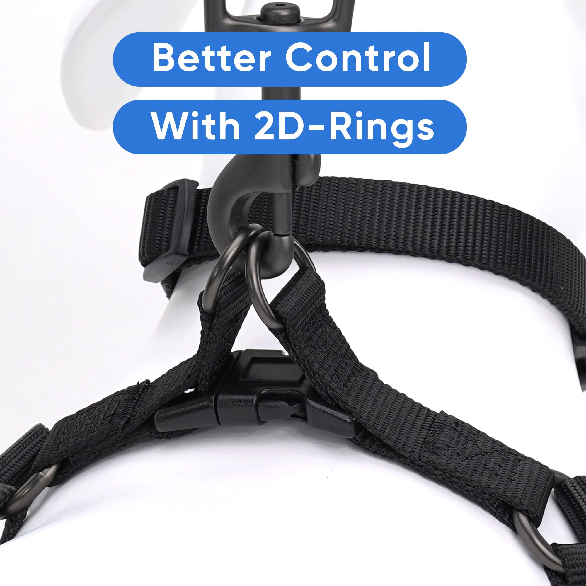 Pawtitas Step-In Dog Harness Solid Color Vest For Training & Walking, Puppy & Small Dog Black Onyx