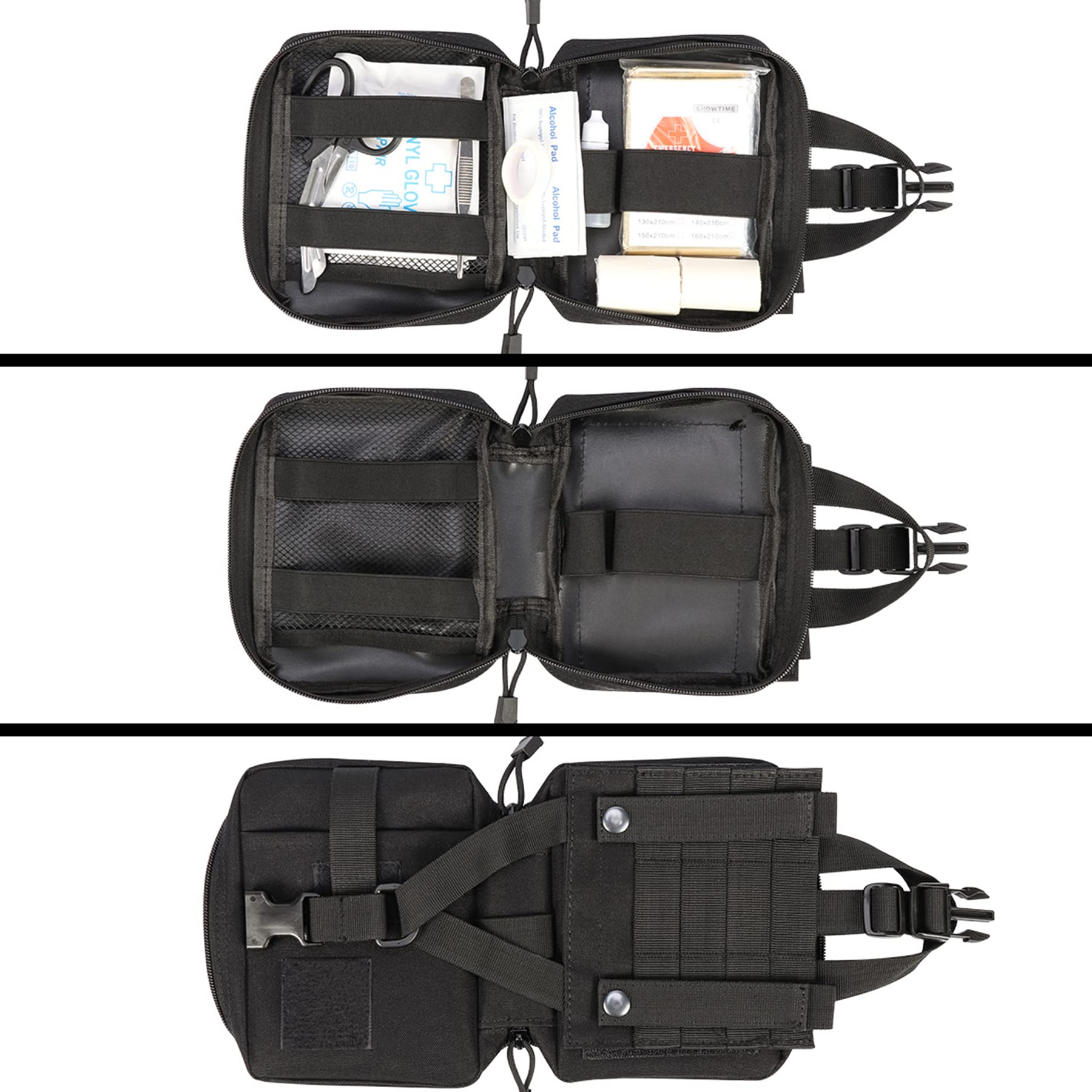 Ironseals Service Dog Vest Harness Training Tactical Molle Dog Vest With Detachable Patches Pouches Black