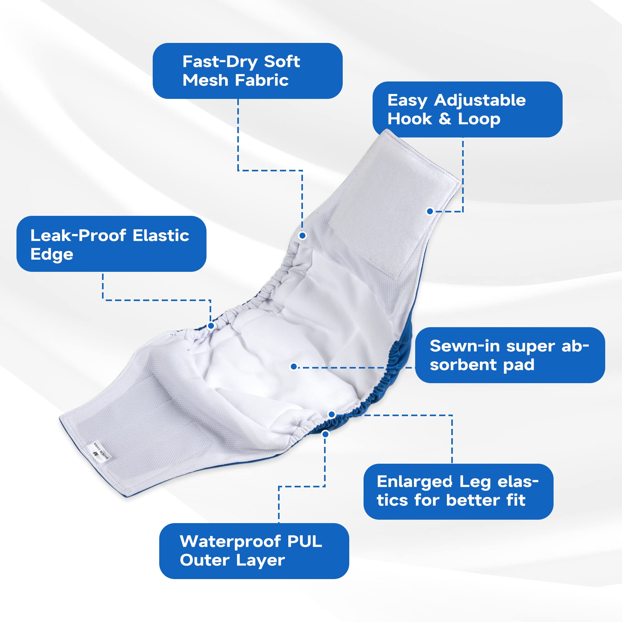 Paw Legend Washable Dog Belly Band Wrap Diapers For Male Dog | High Absorbing Puppy & Doggy Diapers Male (3 Pack,Blue,Aqua,Black,Small)