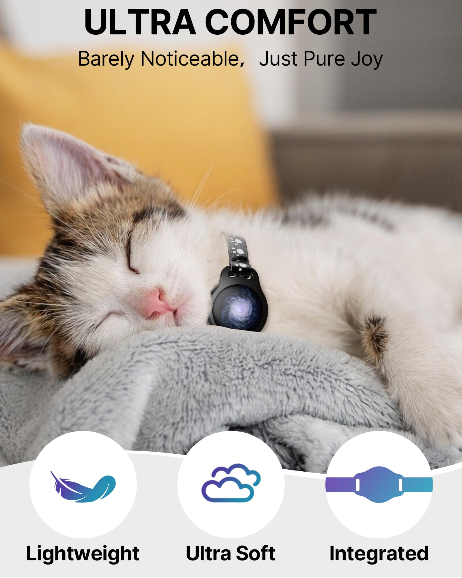 Cat Tracker Collar Waterproof Airtag Cat Collar With Finder Tag (Ios Only Not For Android Devices), Compatible With Apple Find M