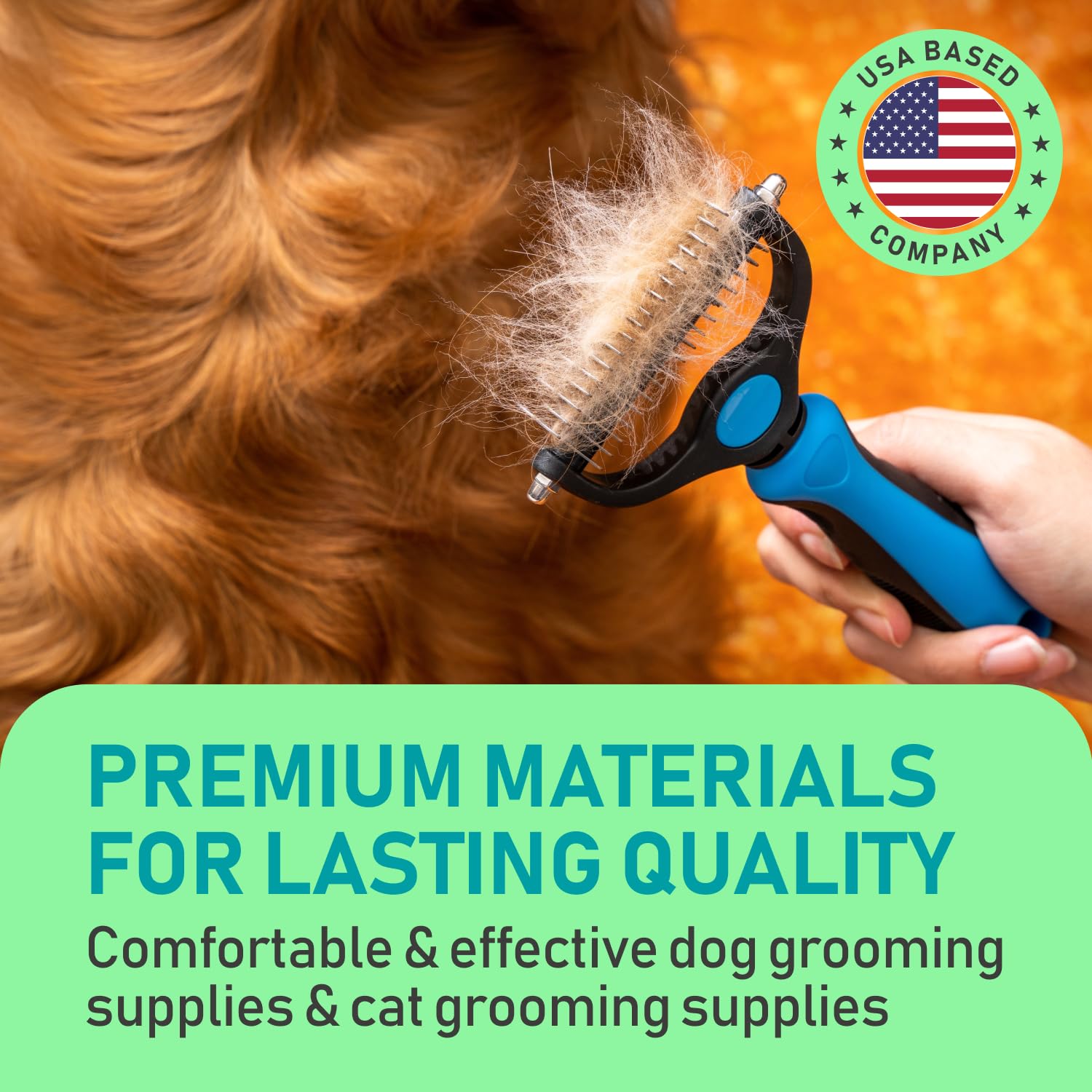 Maxpower Planet Original Pet Grooming Rake - Double-Sided Deshedding Dematting Tool, Undercoat Rake For Dogs & Cats, Extra-Wide Dog Grooming Brush & Deshedder Comb For Long Hair, Reduces Shedding 95%