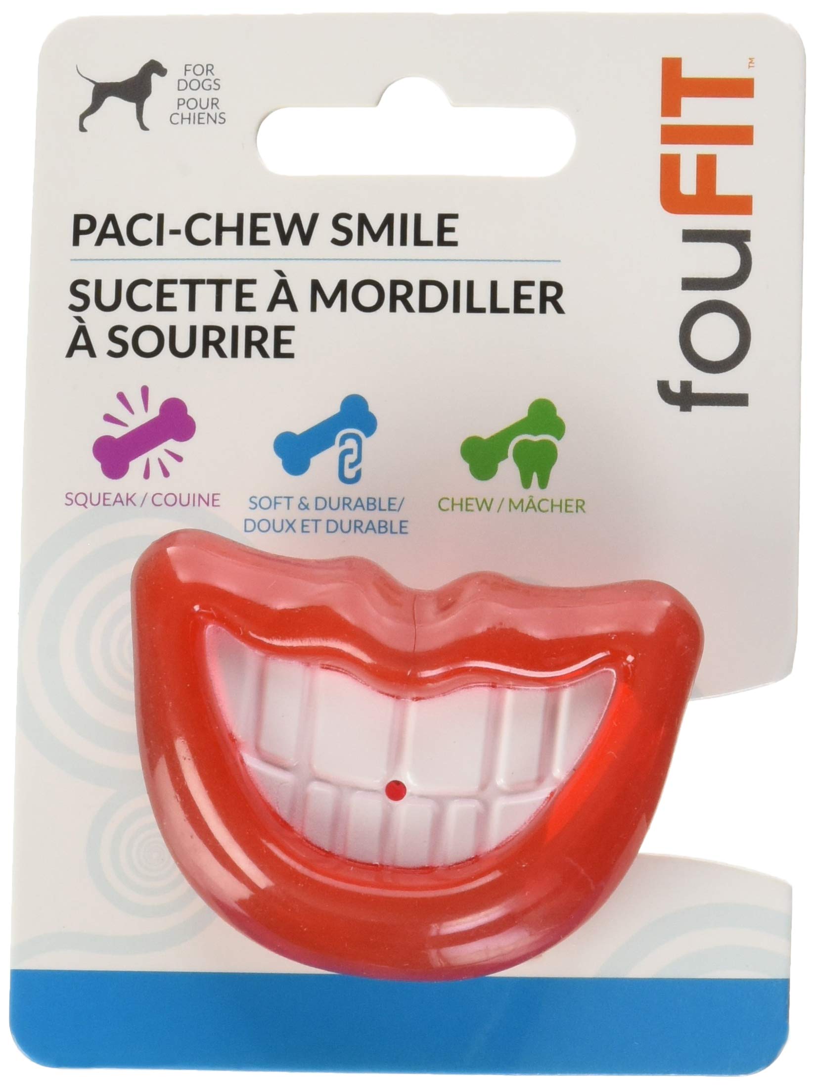 Foufit Paci-Chew Dog Chew Toy, 2.6' X 1.85', Smile