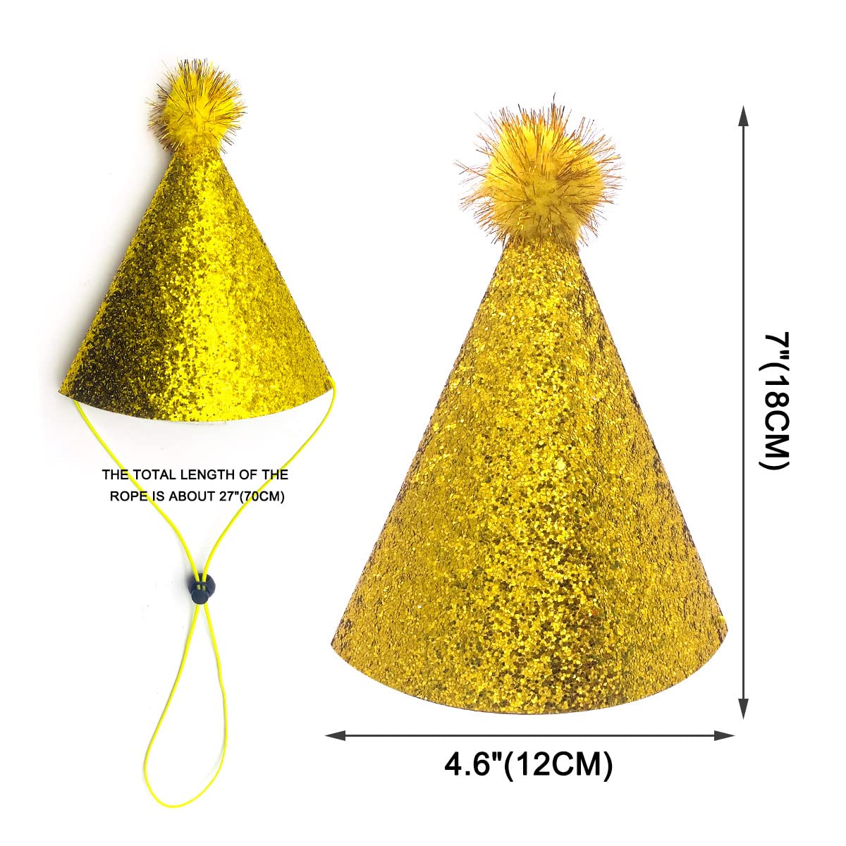Pet Show 5Pcs Dog Birthday Hat Set For Medium Large Dogs Boys Girls Cone Party Hats With 0-9 Numbers 10 Glue Hair Grooming Acces