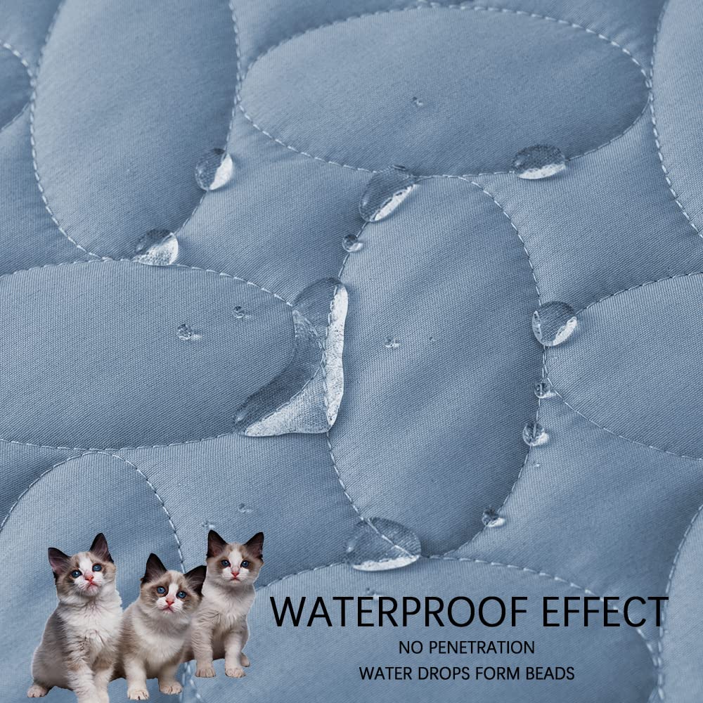 Ameritex Waterproof Pet Bed Cover Anti-Slip Dog Bed Blanket for Sofa and Furniture Waterproof New Pattern Design (Lightblue, 30x