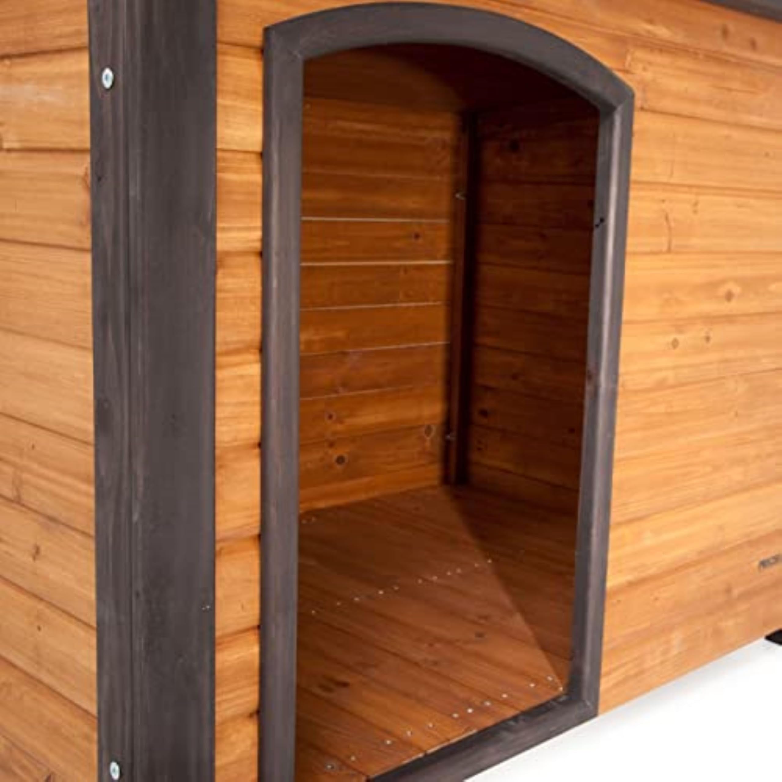 Precision Pet Products Extreme Outback Log Cabin Dog House, Large, Natural Wood (7027013)