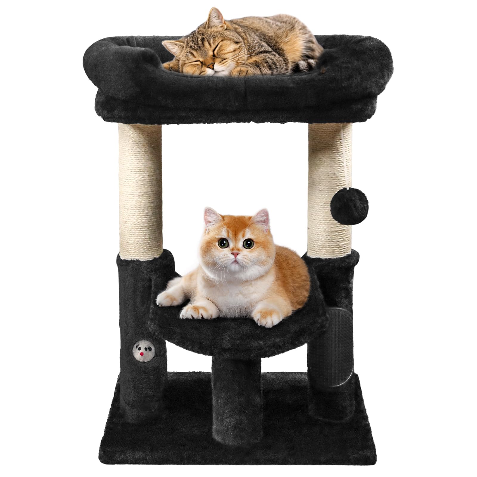 Woochpet Cat Tree Tower, Cat Scratching Post Made With 100% Natural Sisal, Scratching Post For Indoor Cats, Featuring Super Cozy