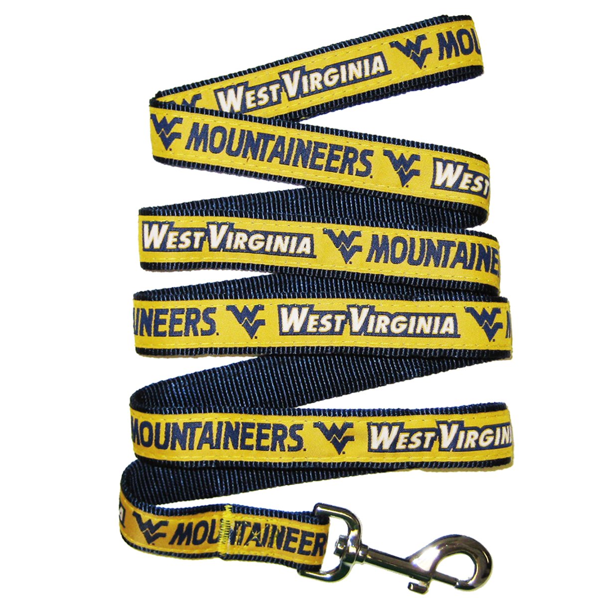 Pets First Collegiate Pet Accessories, Dog Leash, West Virginia Mountaineers, Medium