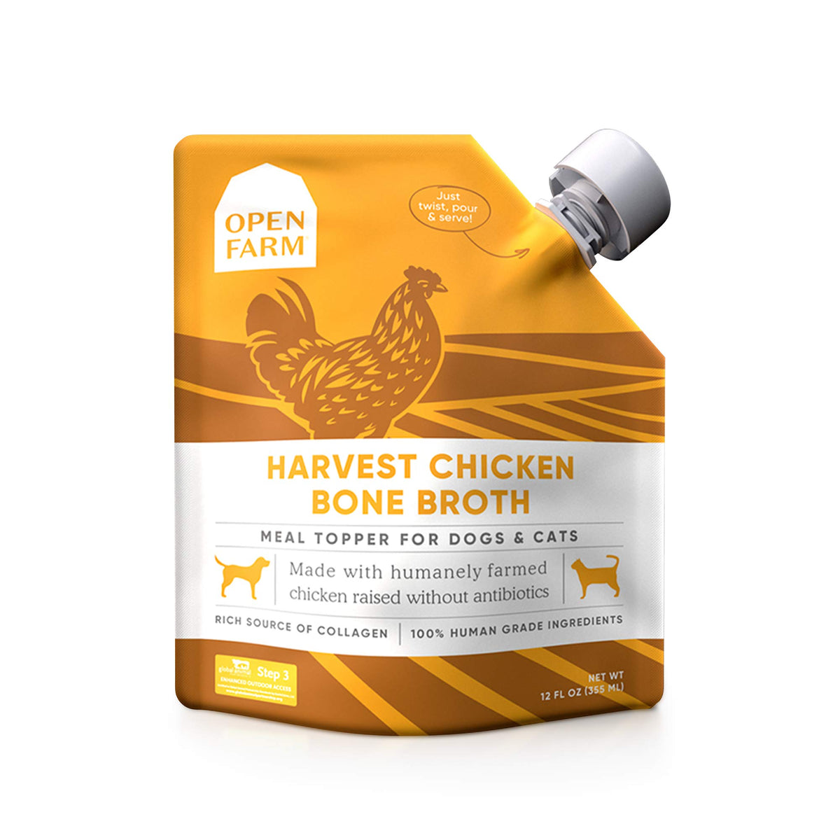 Open Farm Bone Broth, Food Topper For Both Dogs And Cats With Responsibly Sourced Meat And Superfoods Without Artificial Flavors