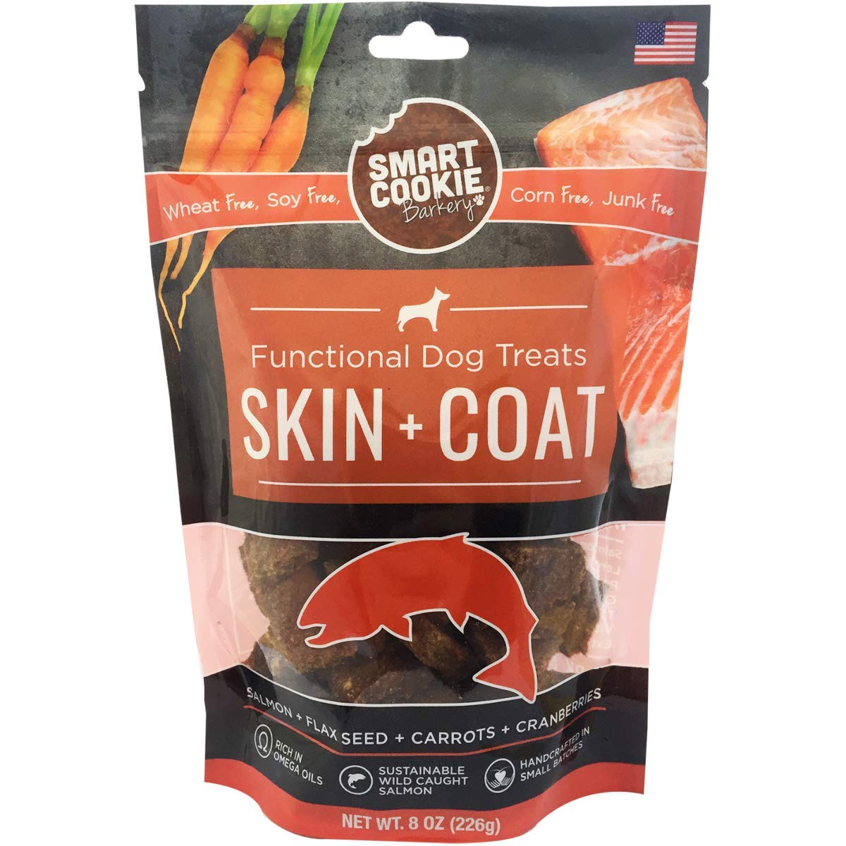 Smart Cookie All Natural Dog Treats - Healthy Skin & Coat Salmon Dog Treats - Ideal for Sensitive Stomachs or Itchy, Allergic, D
