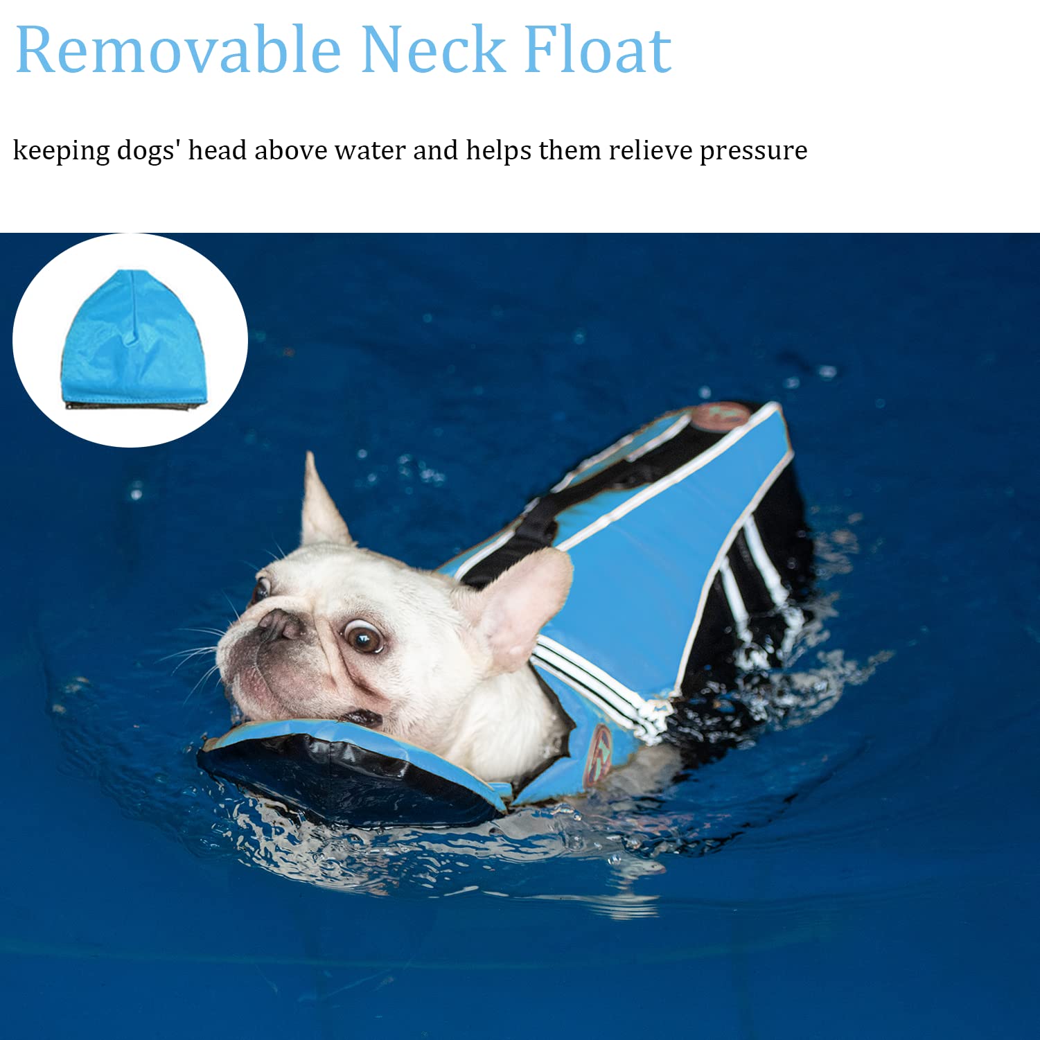 Mklhgty Dog Life Jacket, Reflective Dog Life Vest With Removable Neck Float High Buoyancy For Swimming And Boating, Ripstop Pet