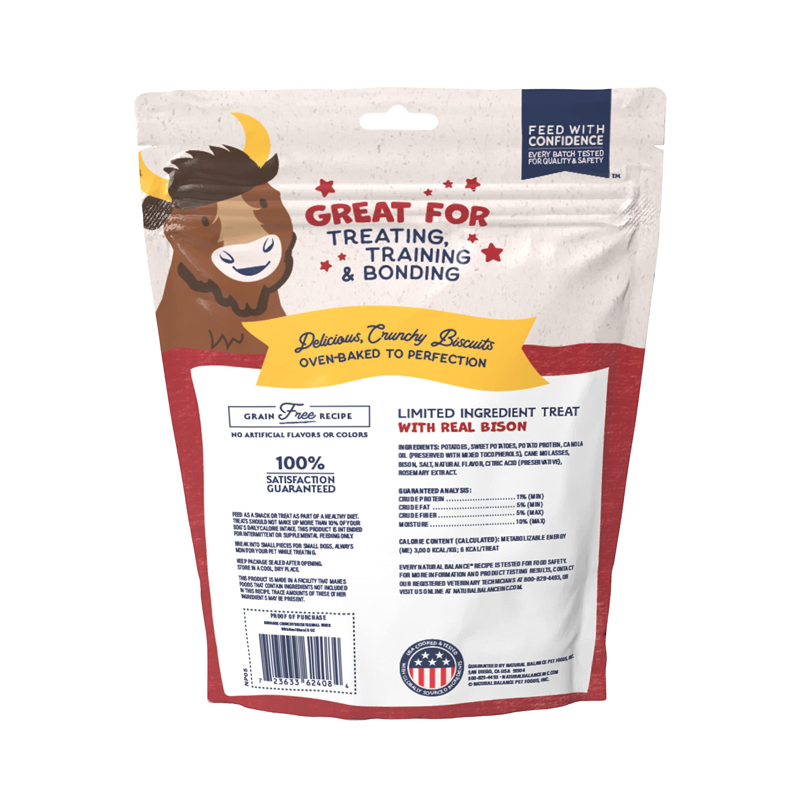 Natural Balance Limited Ingredient Rewards Crunchy Biscuits, Bite-Size Grain-Free Dog Treats for Small-Breed Adult Dogs, Made wi
