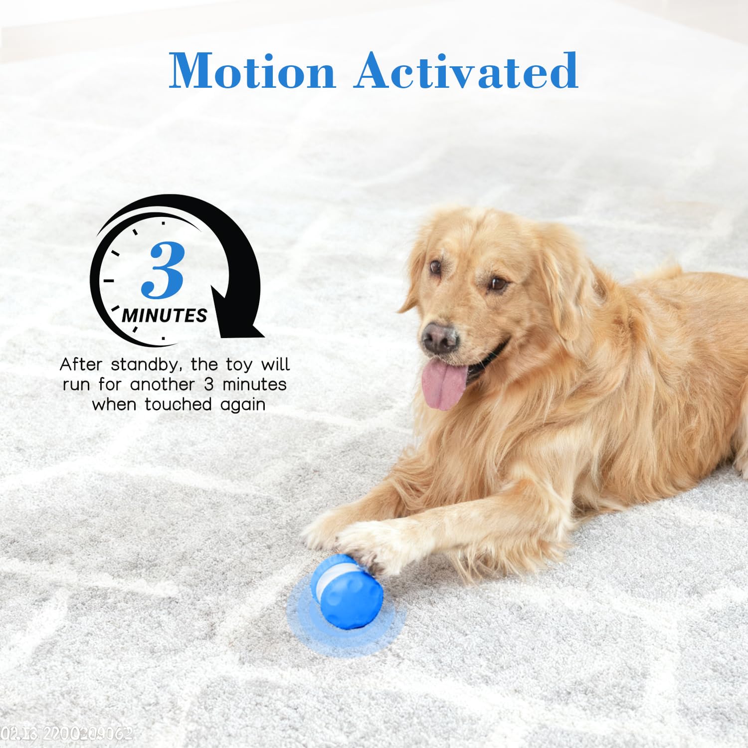 PJC Interactive Dog Toy - Automatic Electric Rolling Ball with Rope, Motion-Activated Play, Random Movement, Rechargeable, Ideal