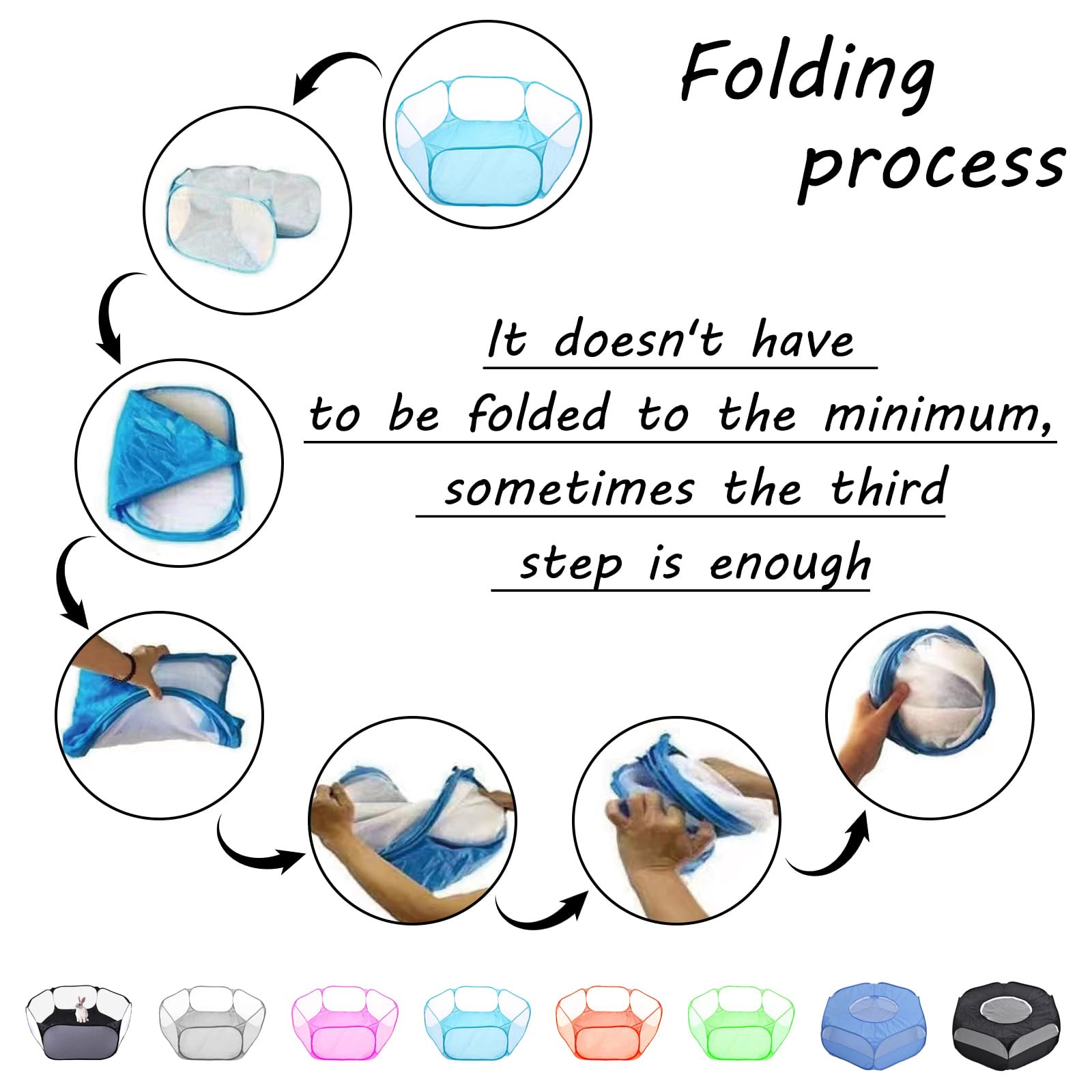 Small Animals Playpen, Portable Pop-Up Open Interactive Pet Tent, Indoor Outdoor Fence For Rabbits, Guinea Pig, Hamster, Chinchi