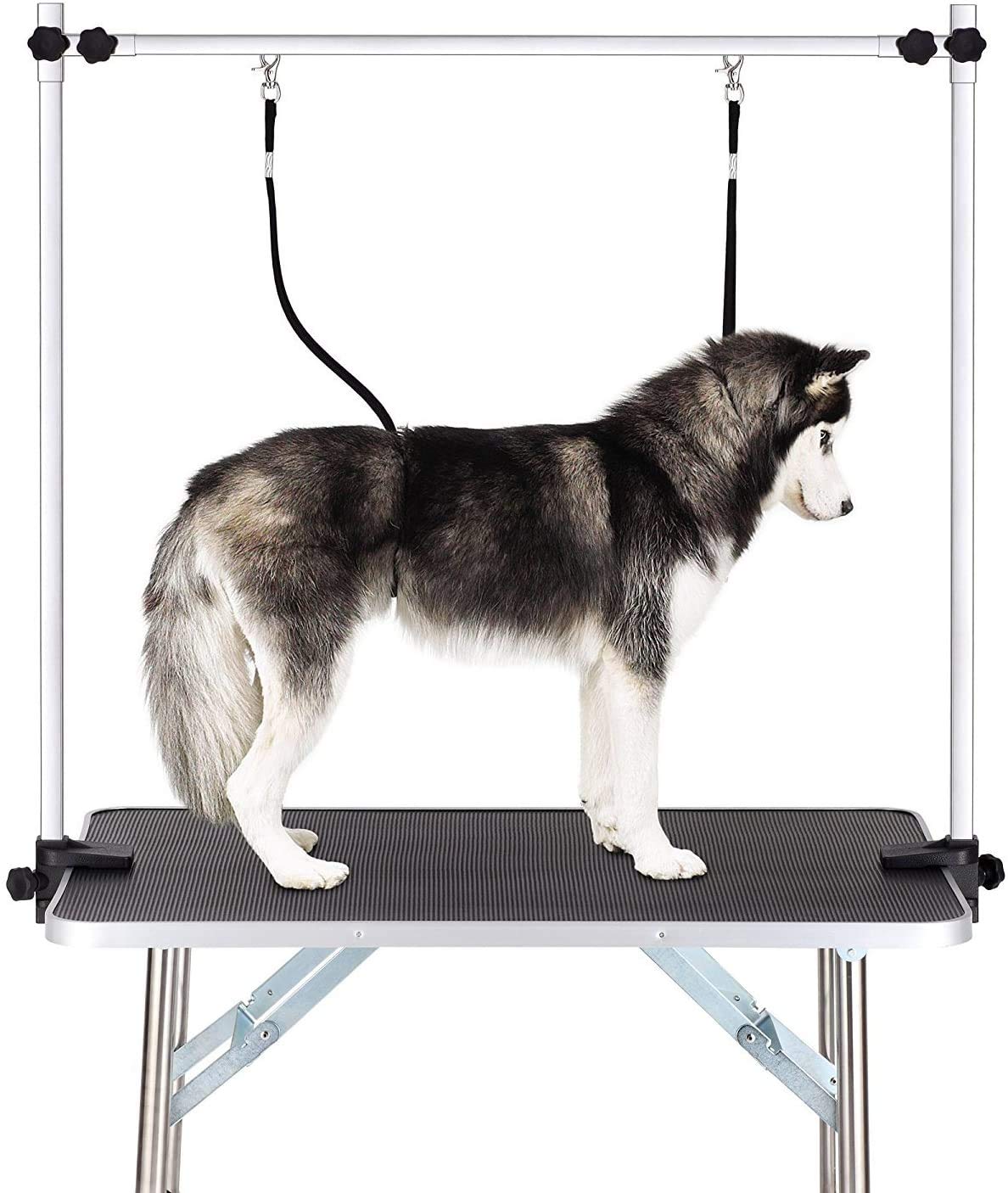 Furfox 36' Professional Dog Pet Grooming Table Adjustable Heavy Duty Portable W/Arm & Noose & Mesh Tray (Black)