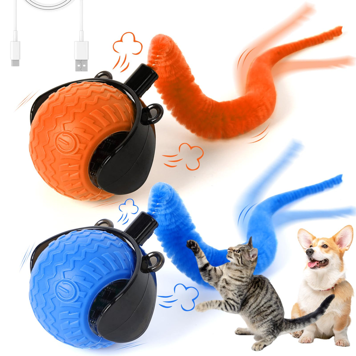 Interactive Cat Ball Toy, Automatic Interactive Cat Toys For Indoor Cats, Smart Self Rolling Ball For Bored Indoor Adult Cats, O