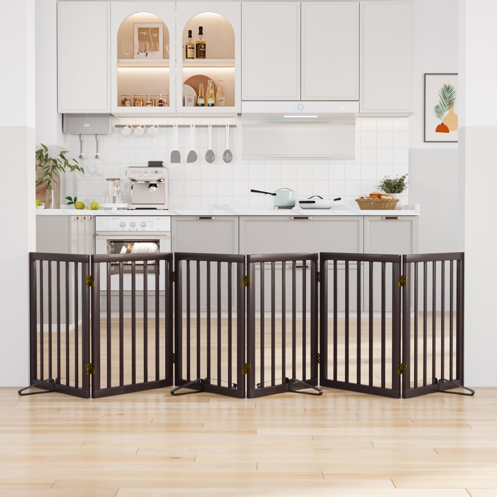 Mino Kesper Freestanding Pet Gate 55-110 Extre Wide, Foldable Dog Gate for The Doorways House, Pet Gates for Dogs, Doogie Puppy 