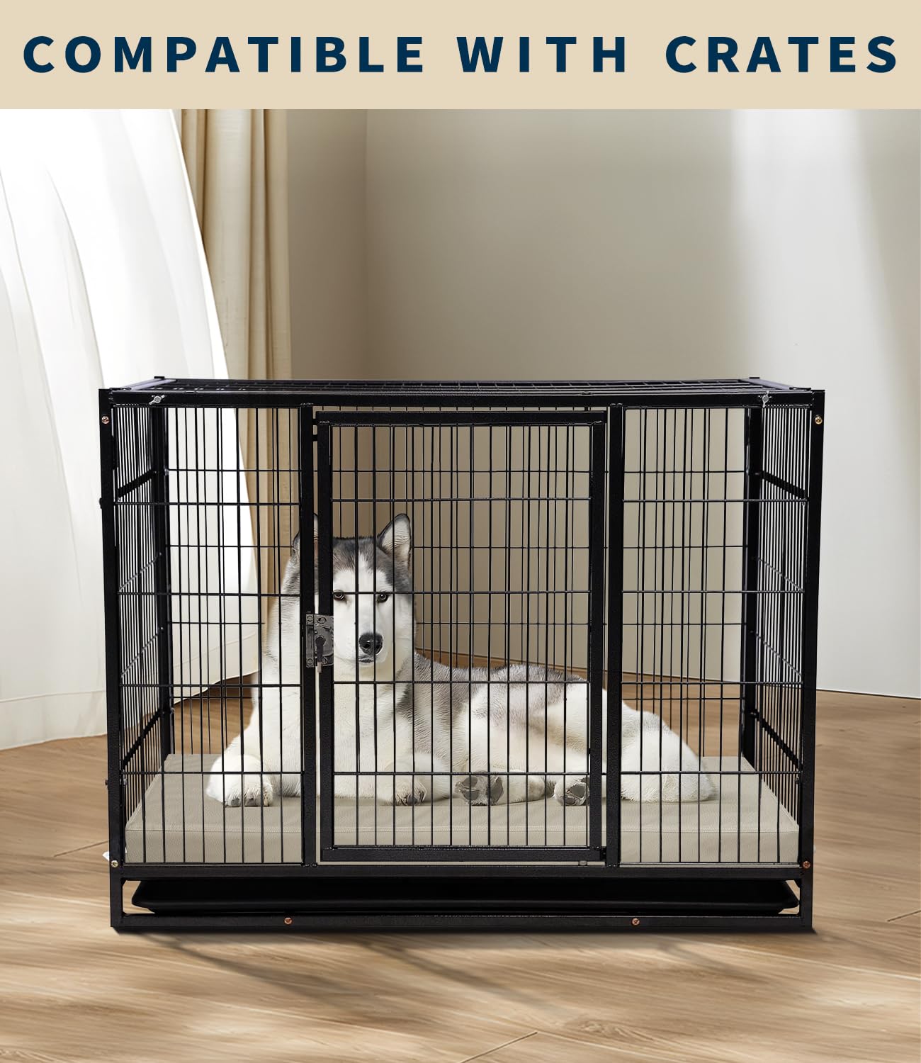 Dog Beds Large Sized Dog, Outdoor Waterproof Pet Cate With Faux Leather Cover, Egg Foam Pet Mat