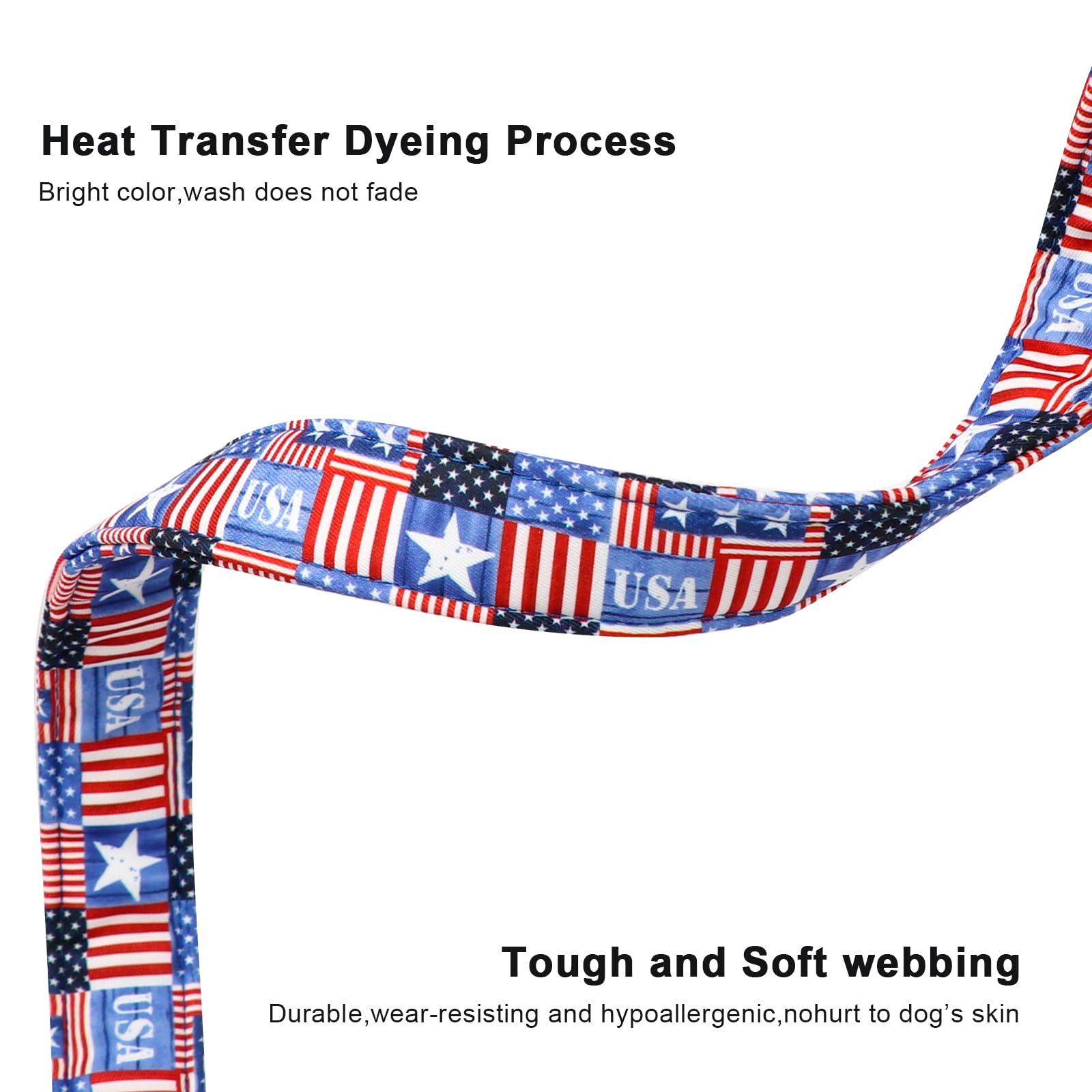 Lionet Paws Summer Dog Collar- Cute 4Th Of July Dog Collars With America Flag Pattern And Plastic Buckle, Light Adjustable Dog C