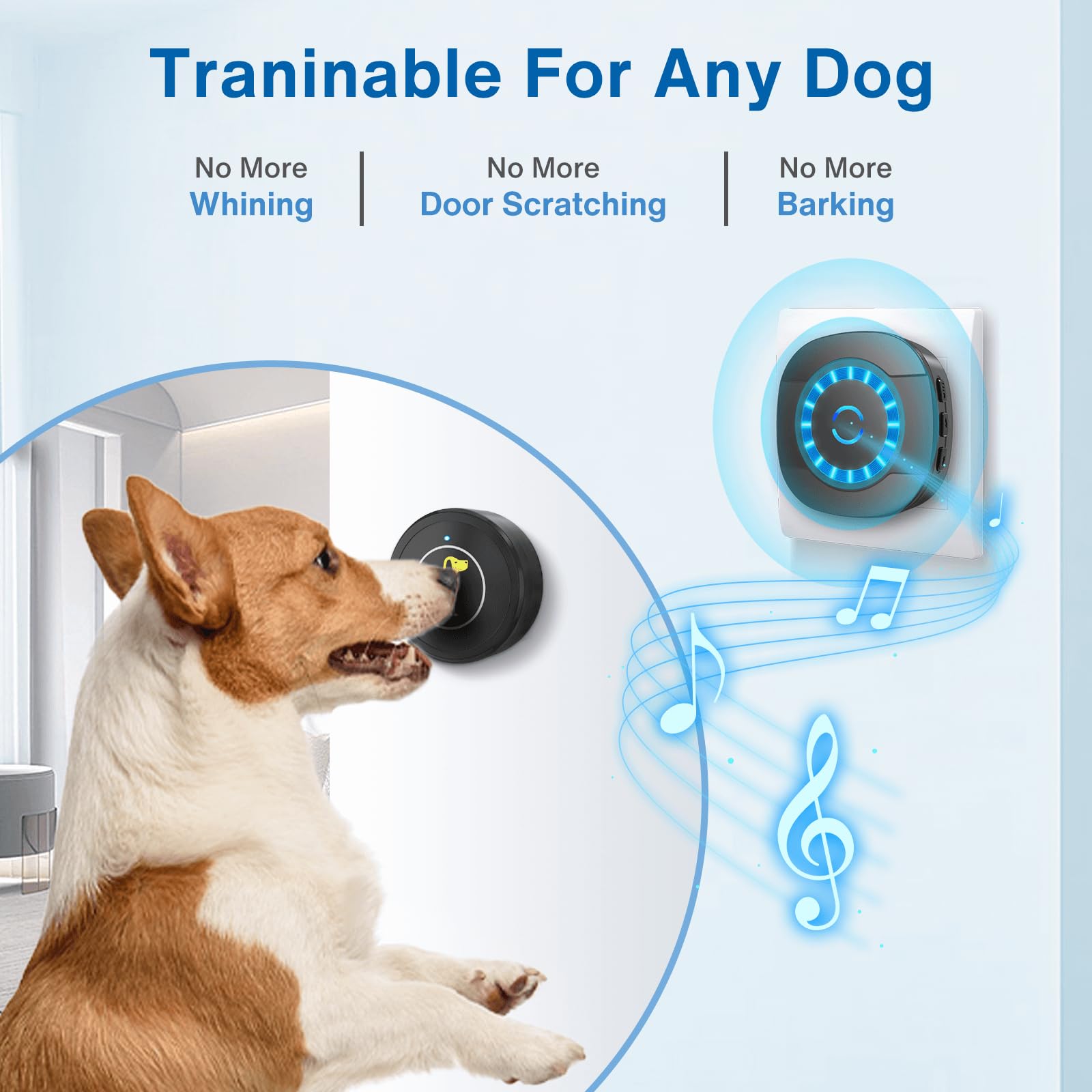 Lalolee Dog Door Bell, Dog Bell For Training Doggie Door Bell For Dog Puppy Training Sliding Door/Go Outside Doorbell And Waterp