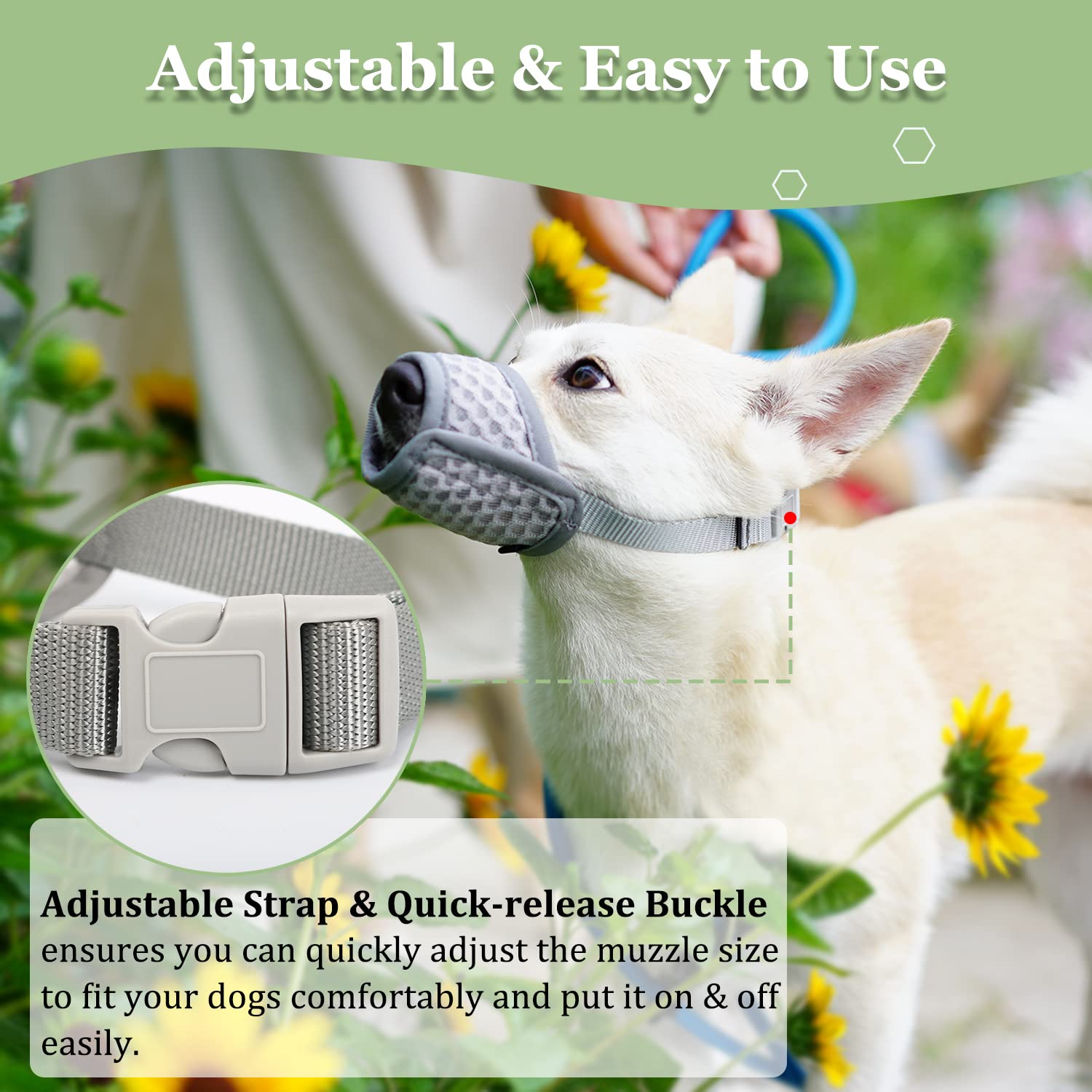 Dog Muzzle, Soft Mesh Muzzle for Small Medium Large Dogs Chihuahua Poodles Beagle Dachshund Corgis Labrador Golden, Puppy Muzzle