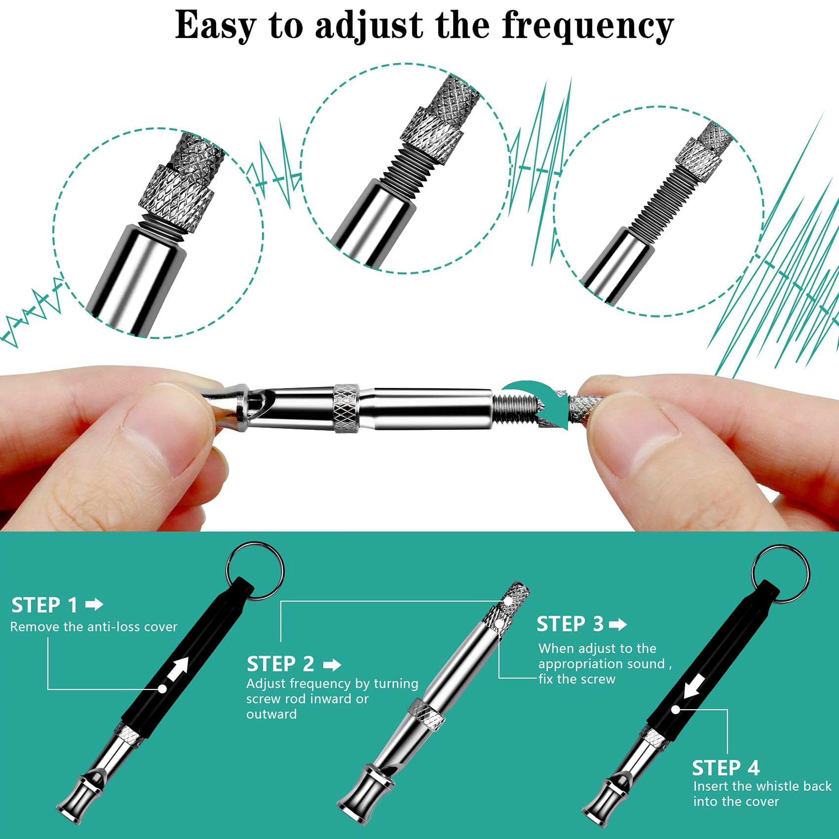 Hryyds 2 Pack Dog Whistle, Dog Whistle To Stop Barking Neighbors Dog, Adjustable Ultrasonic Silent Dog Whistle, Professional Rec