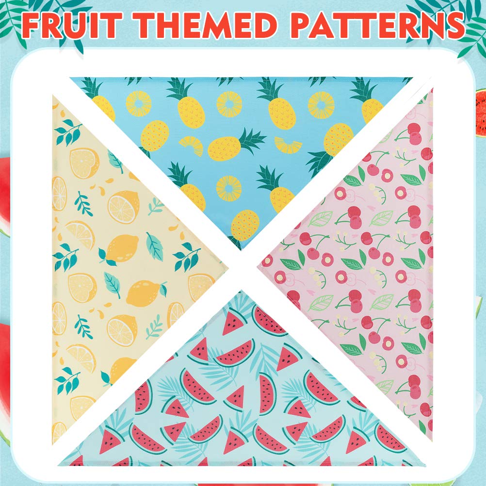 Expawlorer Dog Cooling Bandana Set - 4 Pack Hawaii Dog Bandana, Summer Triangle Scarfs Bibs With Cute Fruit Patterns For Small M