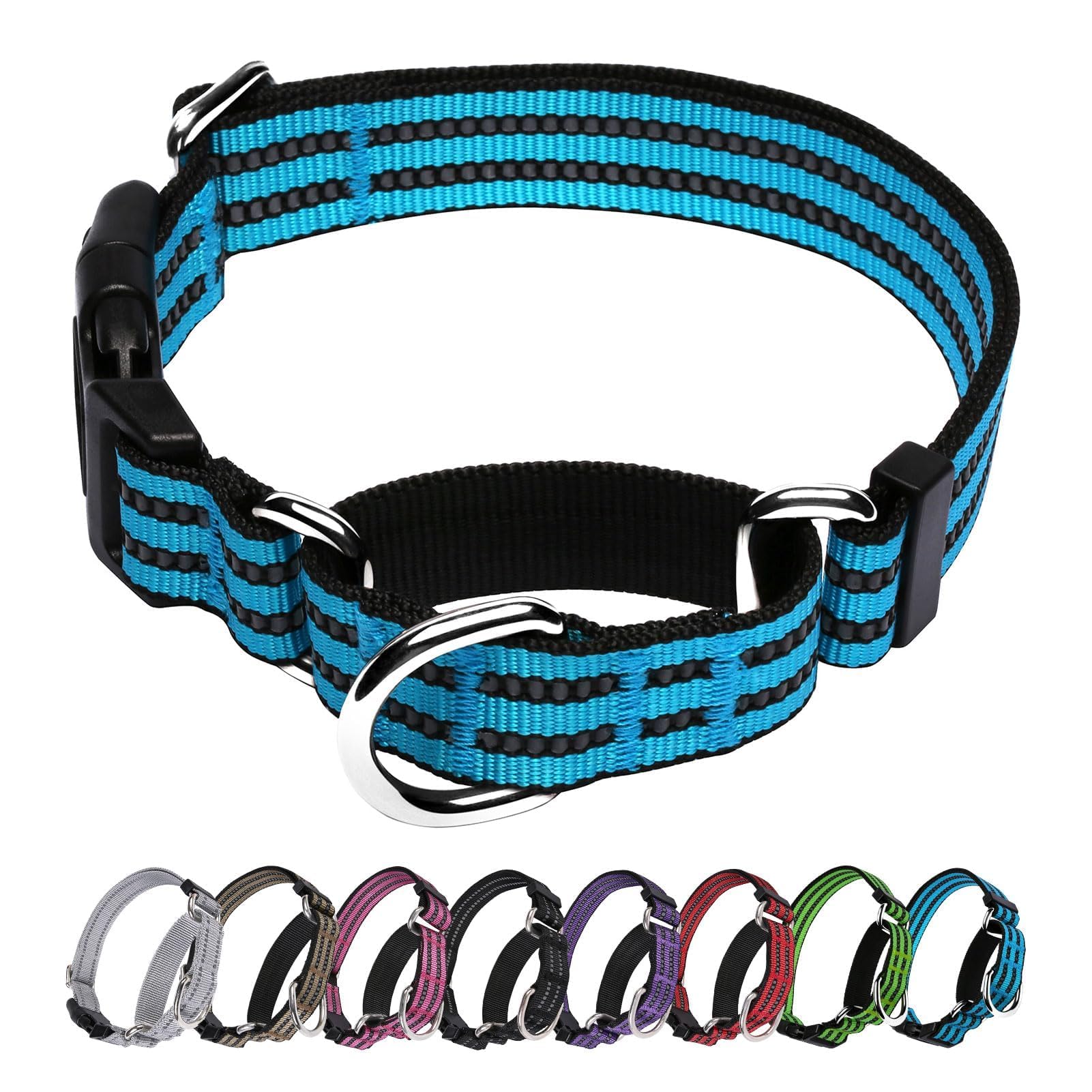 Joyeeiioo Martingale Dog Collar, Adjustable Nylon Reflective Collar With Buckle No Pull Dog Collar For Small Medium Large Dogs(B