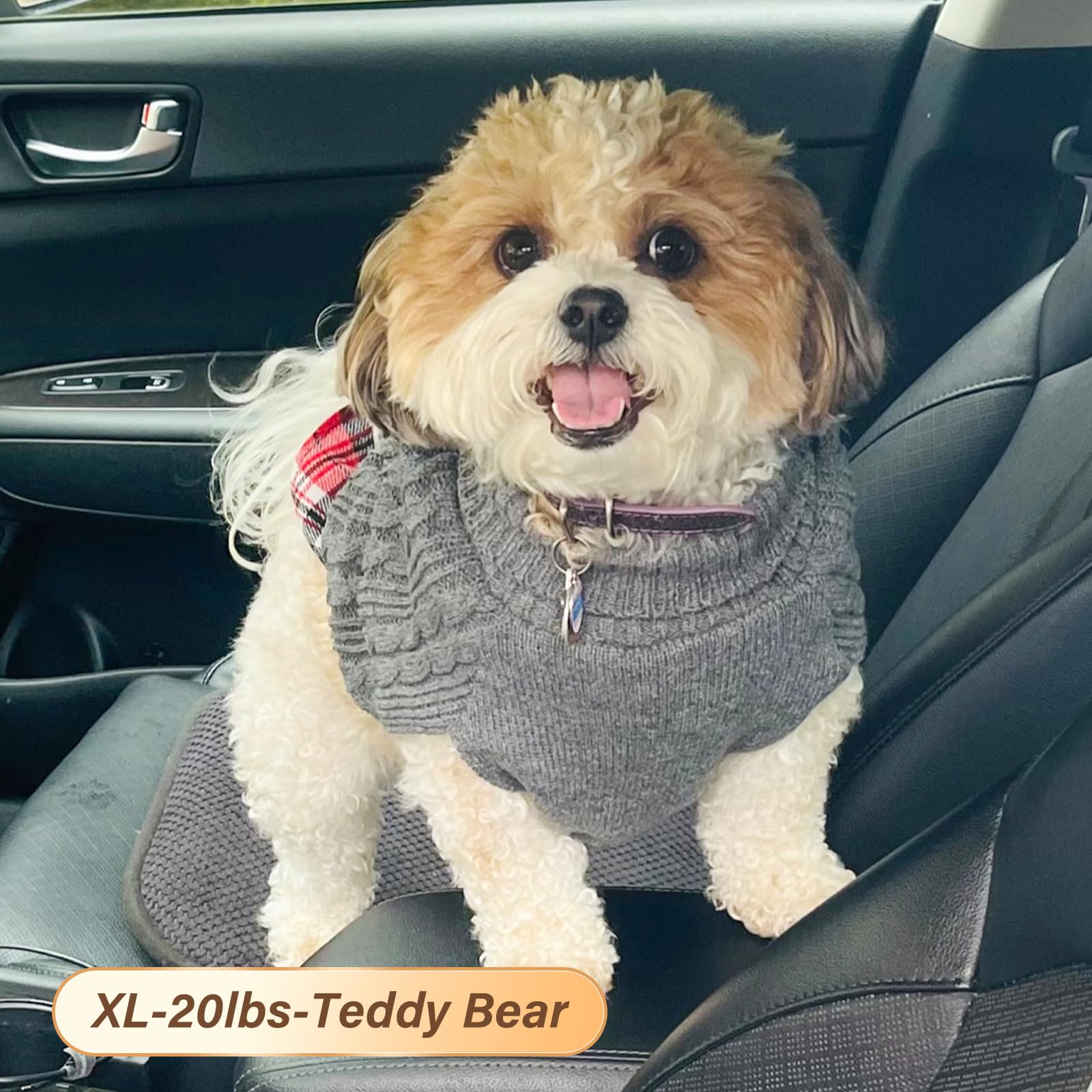 Kyeese Medium Dog Sweaters Doggie Pullover Sweater With Gingham Knitwear Knit Warm Pet Coat For Fall Winter
