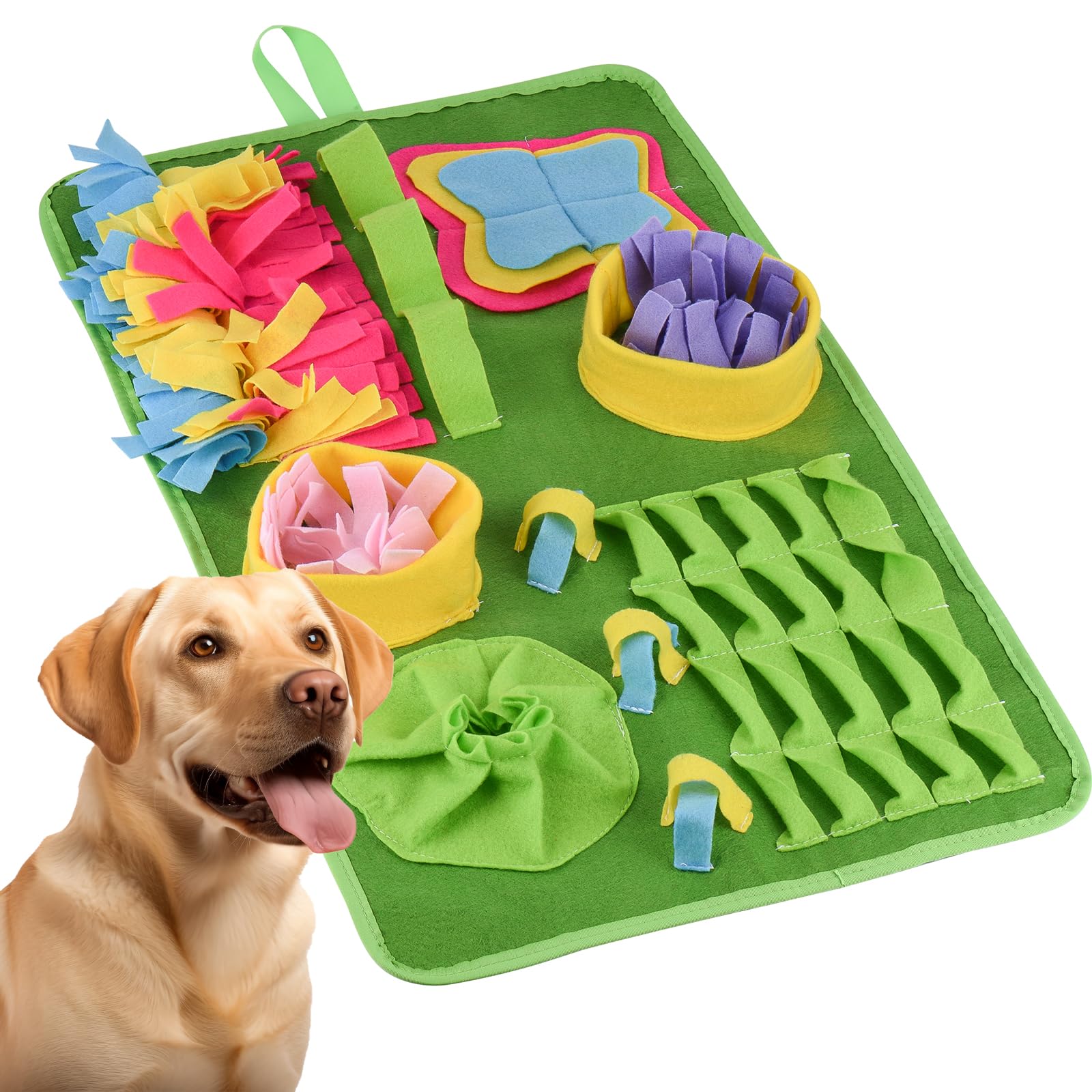 Pawspurr Snuffle Mat For Dogs, 27.5X15.7Inch Interactive Slow Feeding Mat Dog Puzzle Toys For Foraging, Smell Training, Anxiety 