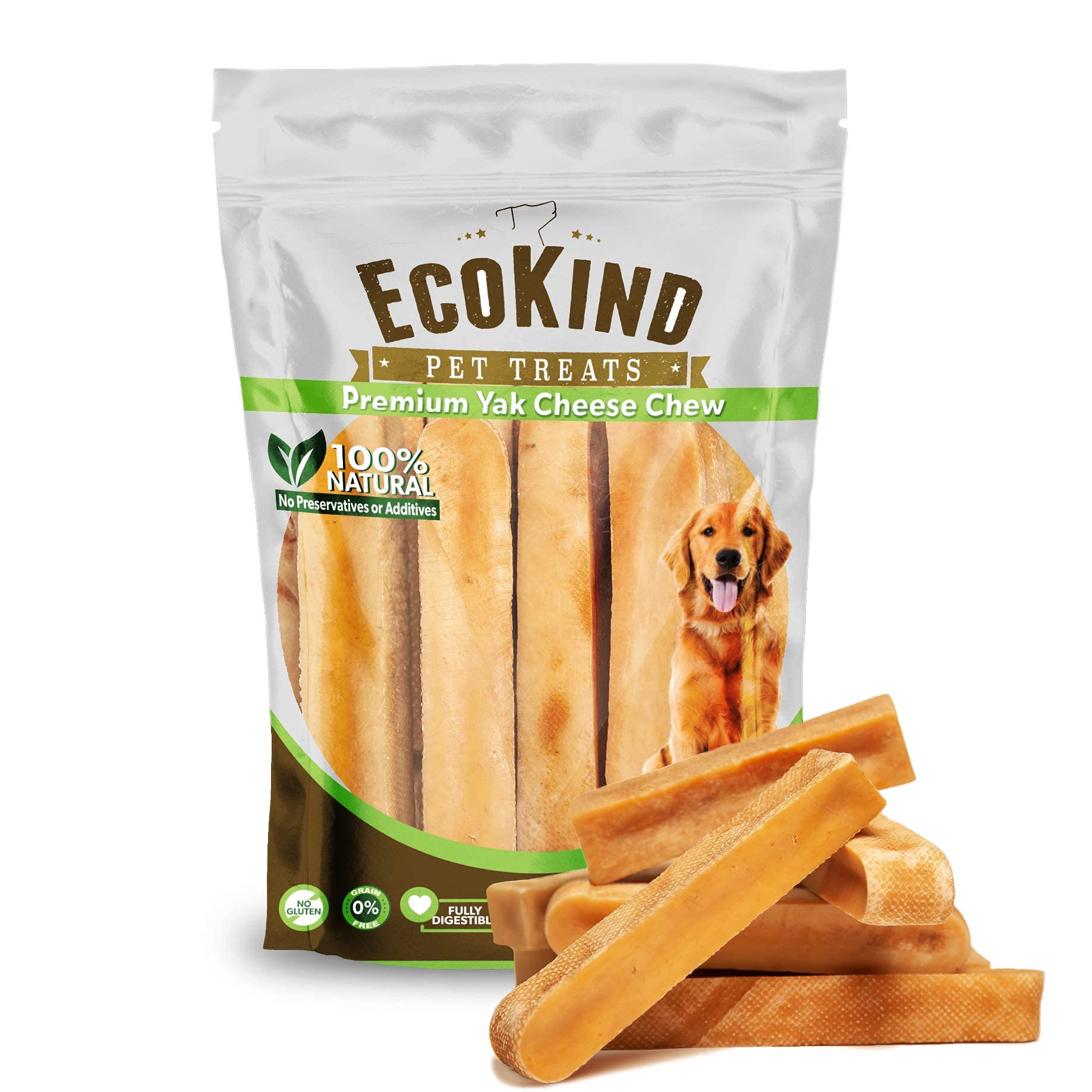 EcoKind Himalayan Yak Cheese Dog Chew | All Natural Premium Dog Treats, Healthy & Safe, Long Lasting, Easily Digestible, for All