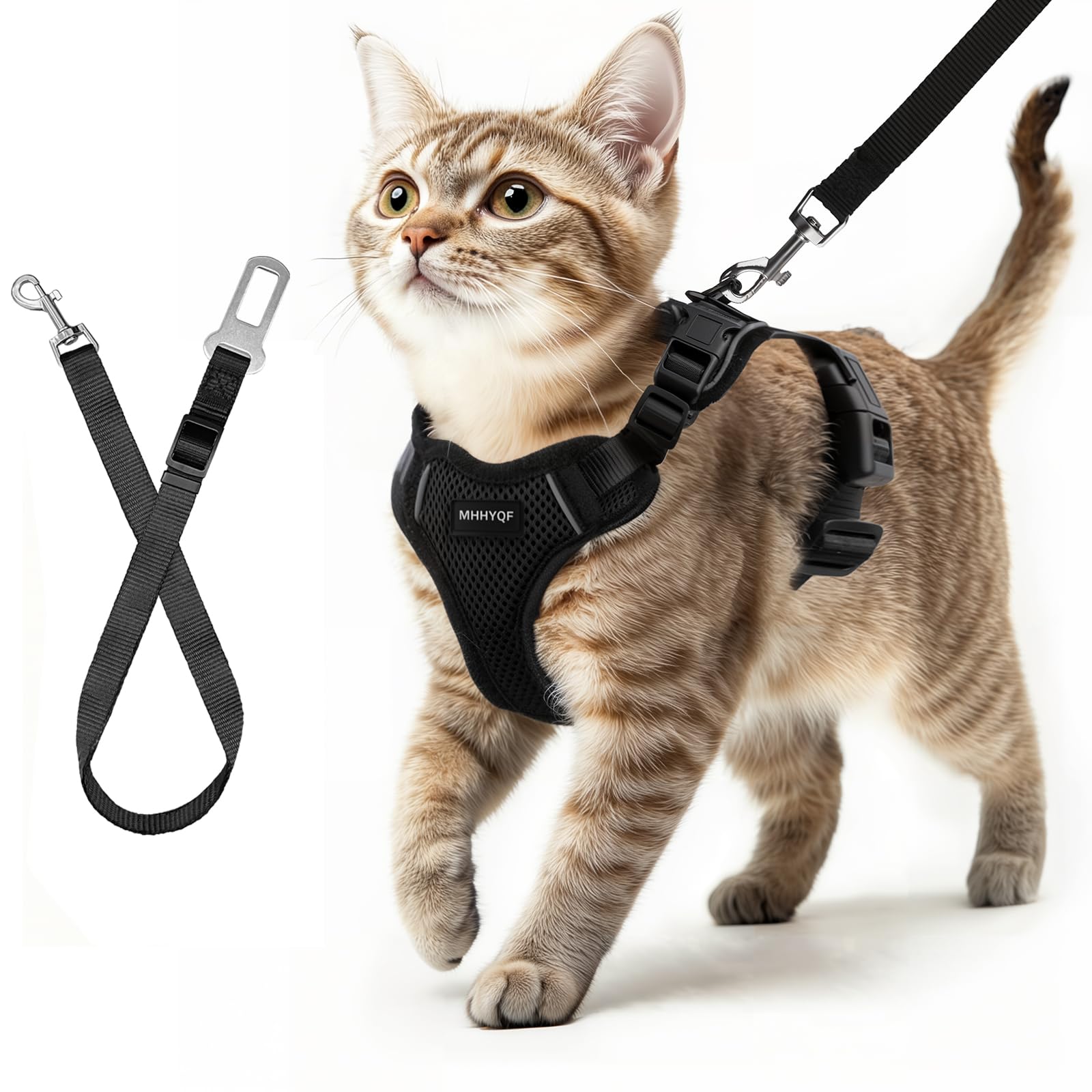 Cat Harness and Leash for Walking, Cat Car Harness, Escape Proof Soft Adjustable Vest Harnesses for Cats, Easy Control Breathabl
