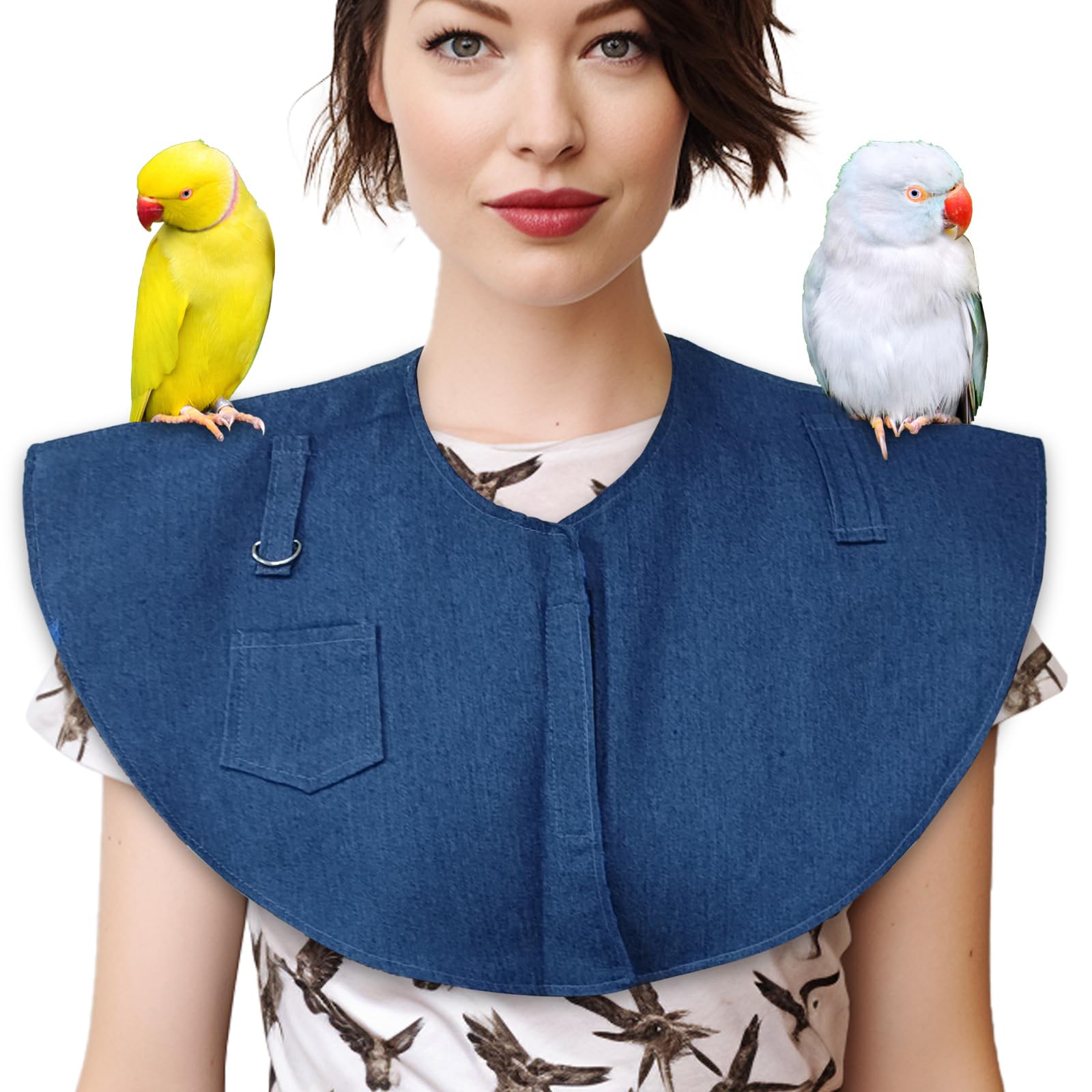 Xqigi Parrot Anti-Scratch Shoulder Protector, Hang Bird Anklet Toys, Washable Multi-Functional Pet Training Pad Poop Diaper Anti