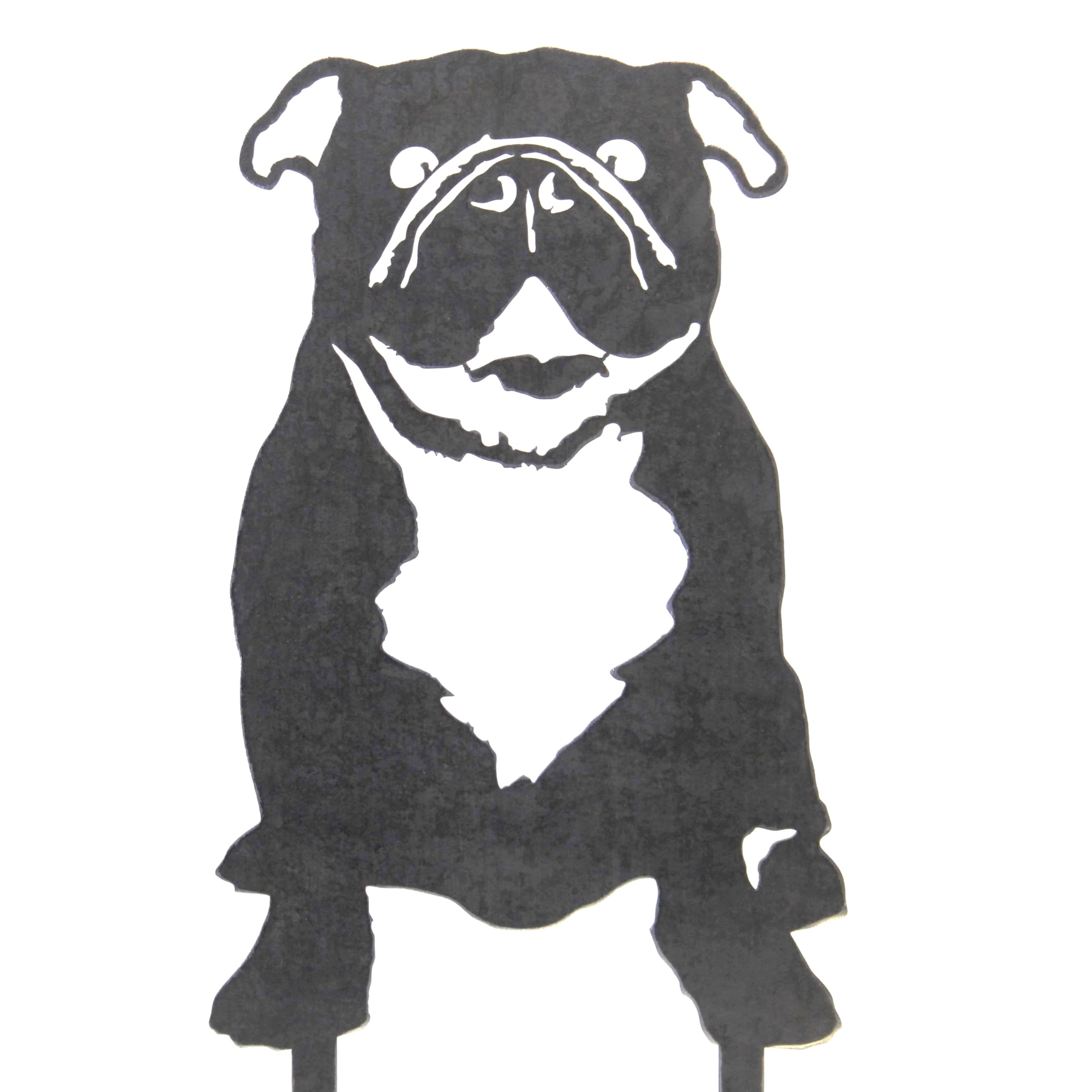 My Metal Rescue Corten Steel English Bulldog Dog Silhouette Yard Stake (Small)